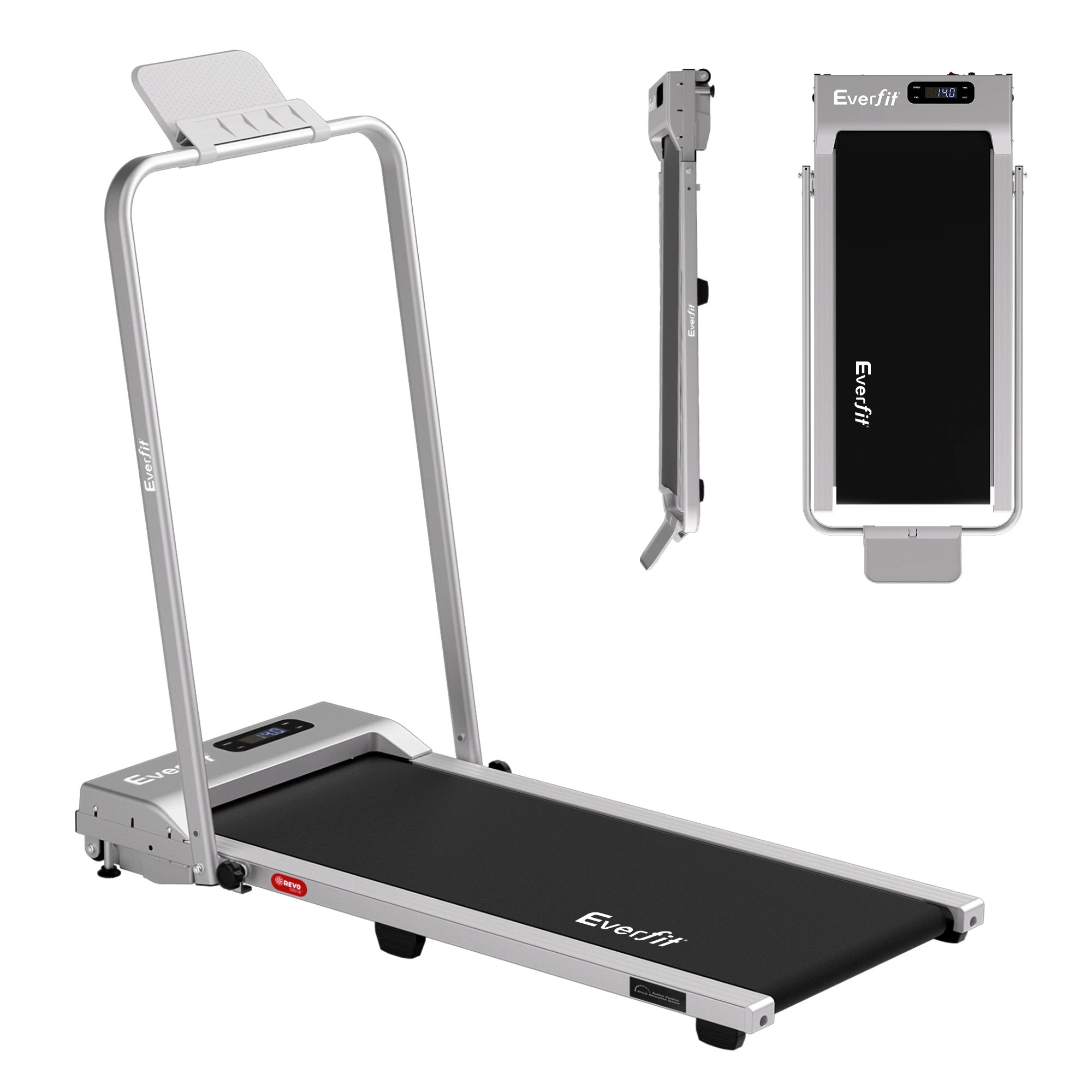 1 Everfit 3 in 1 Walking Pad Treadmill 12% Incline Under Desk Foldable Treadmills for Home 38cm - Silver, 1 of 9