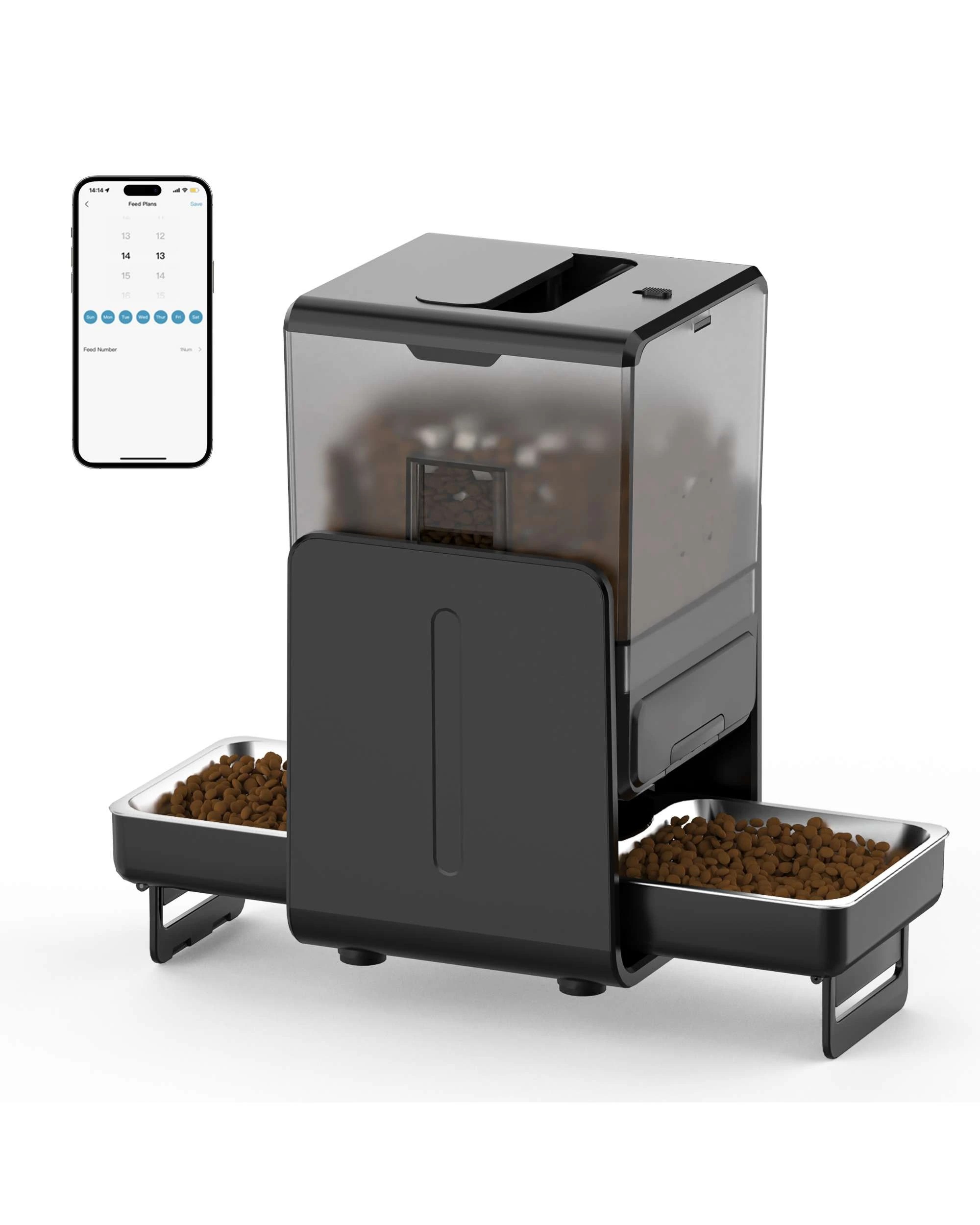 6 Advwin 5L Automatic Pet Feeder 2 Bowl Smart Cat Feeder, 6 of 7