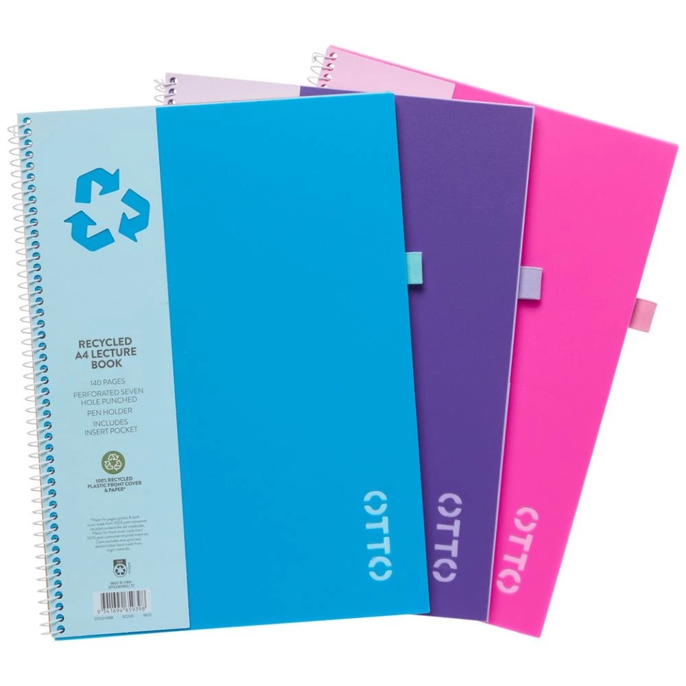 5 Otto A4 Recycled Lecture Book 140 Page Hot Pink, 5 of 5