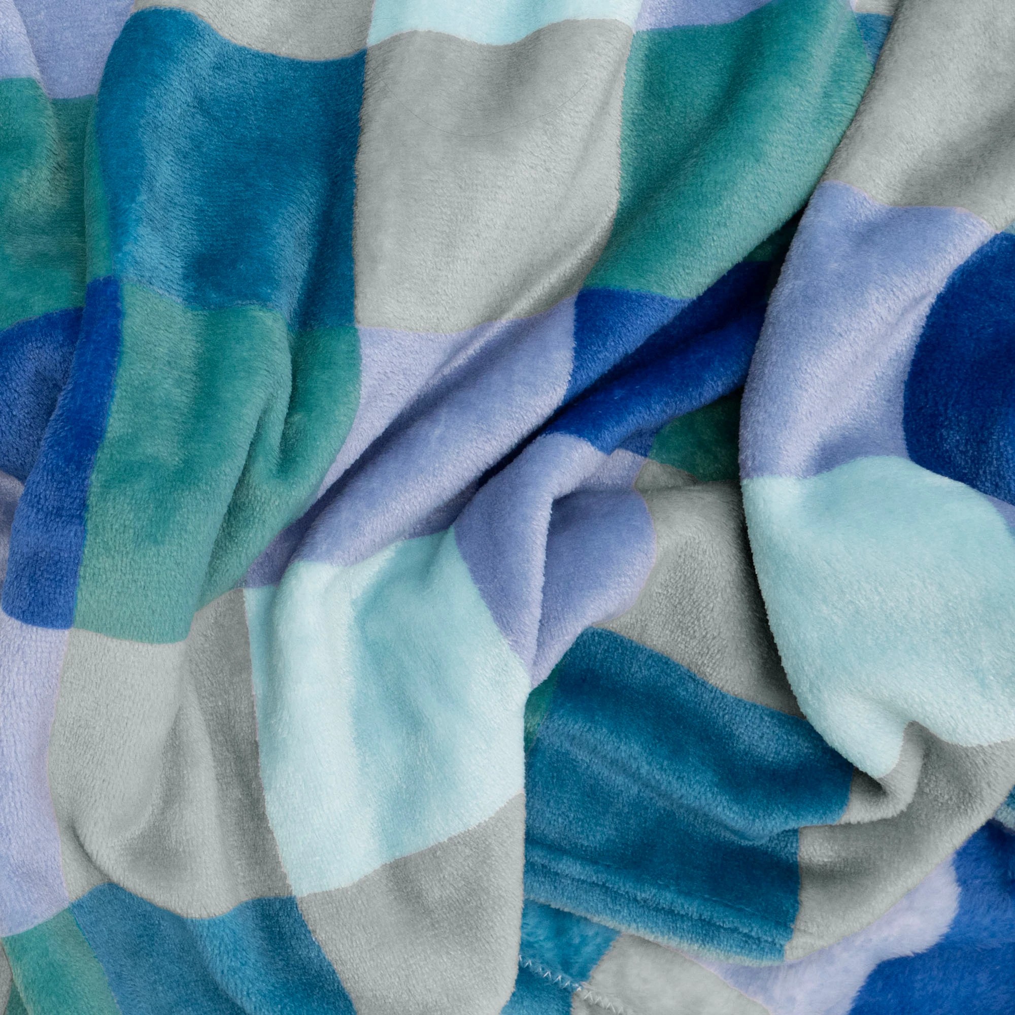 2 Bambury Charlie Ultraplush Polyester Flannel Fleece 280gsm Soft Checkered Blanket Ocean - Single Bed - Blue, 2 of 2
