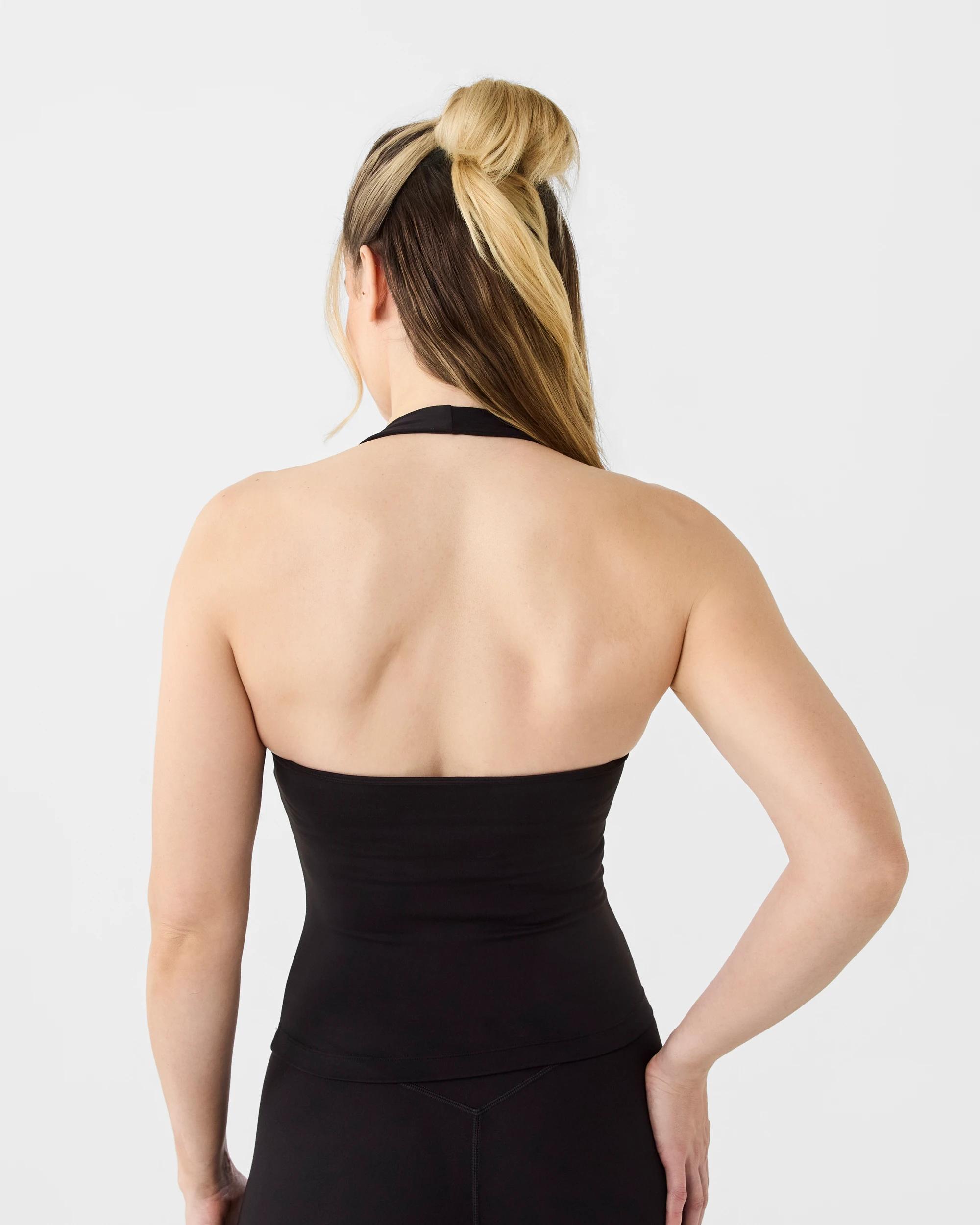 3 Active Womens Cloudform Halter Tank Black, 3 of 5