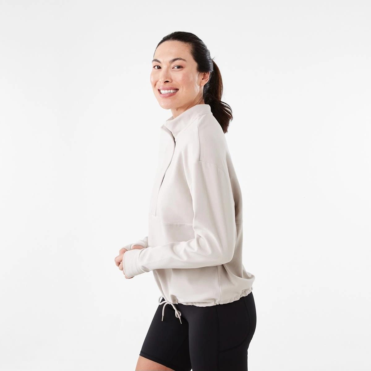 2 Active Womens Half Zip Mid Layer Sweatshirt DOLPHIN GREY, 2 of 7