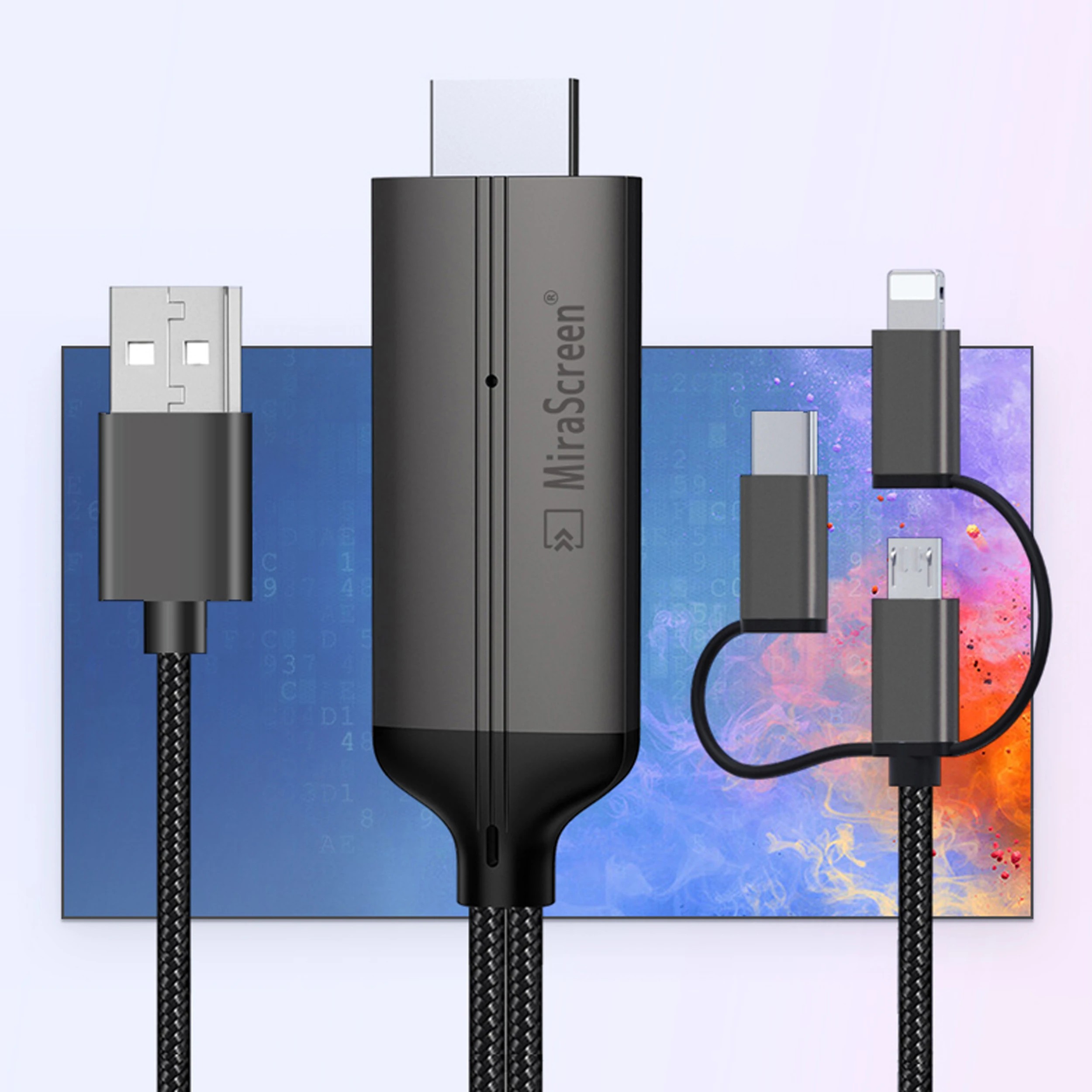 2 USB Type-C to HDMI Lightning Pin Micro USB 1080P Adapter Cable Audio Video Lead TV USB, 2 of 4