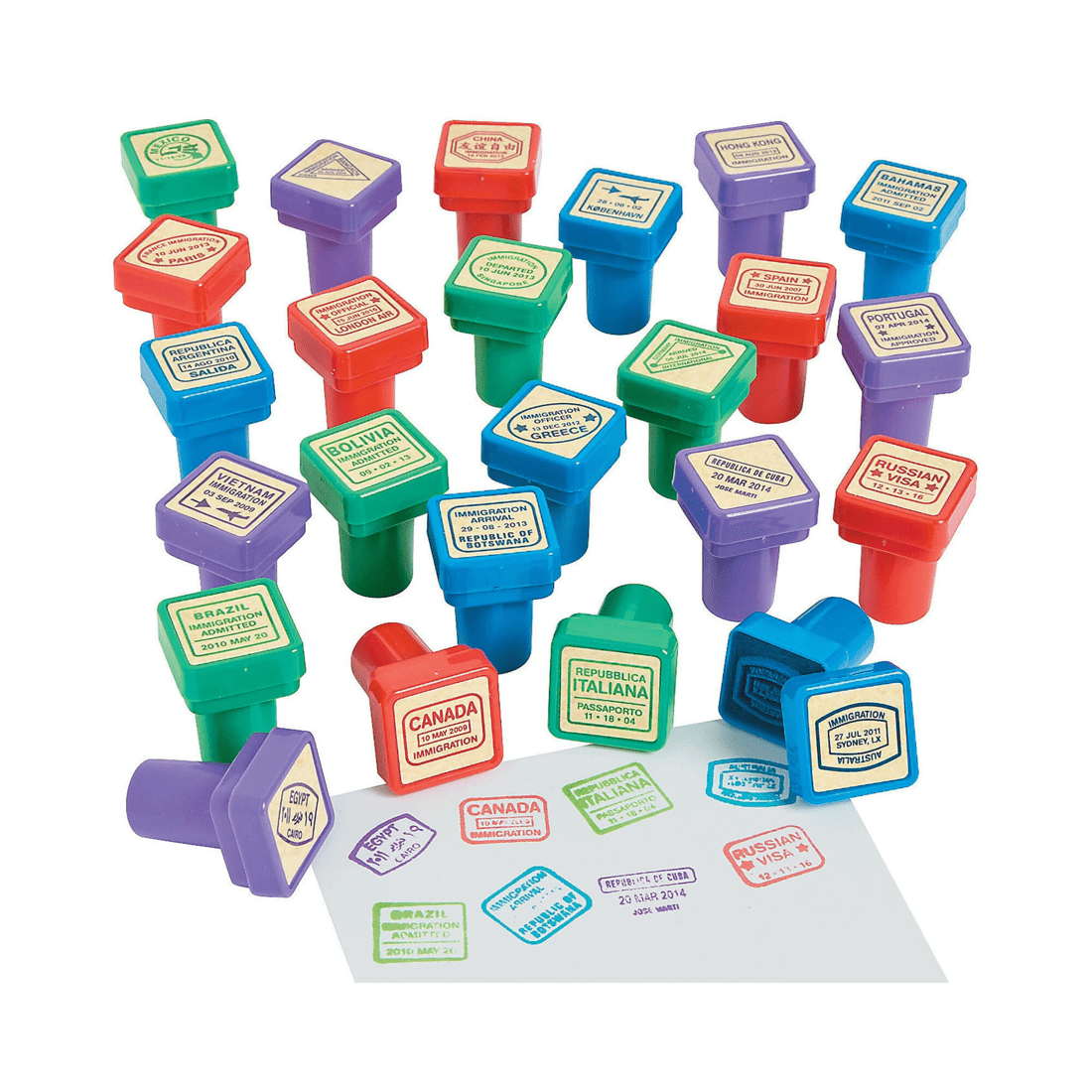 1 Oriental Trading Passport Stamps Pack of 24, 1 of 1