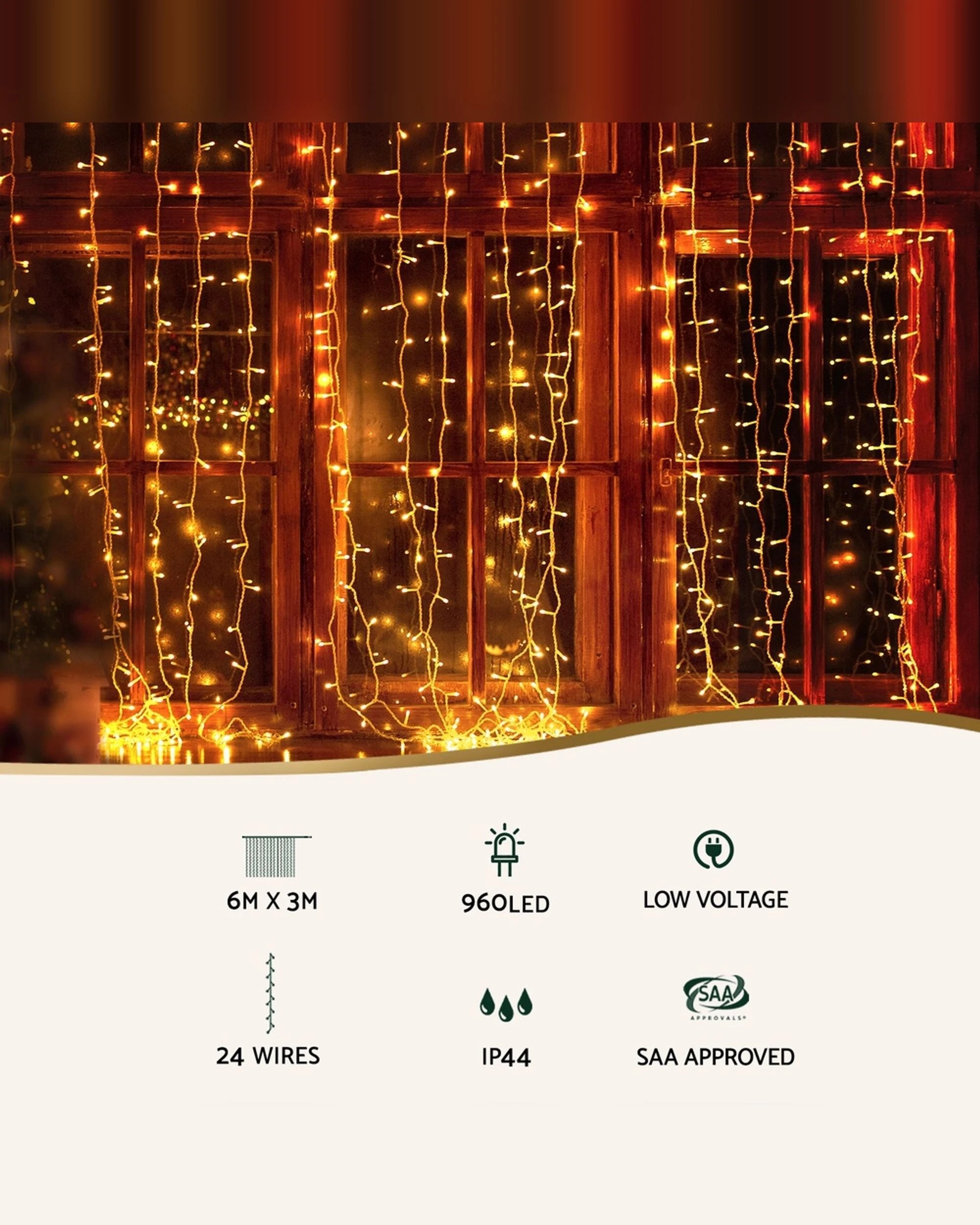 3 Jingle Jollys 6x3m Christmas Lights Curtain String Light 960 Led Rgb Remote
 - Multi, 3 of 3