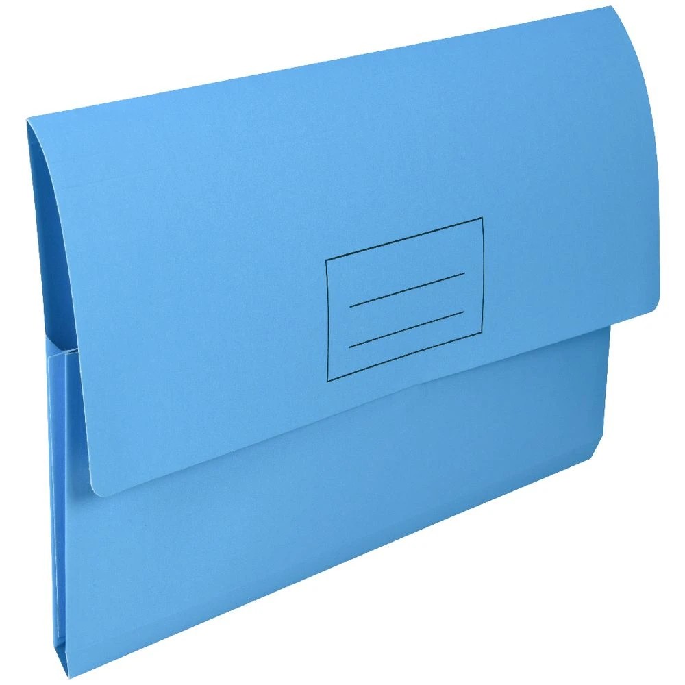 2 J.Burrows Foolscap Document Wallet 220gsm Blue, 2 of 3