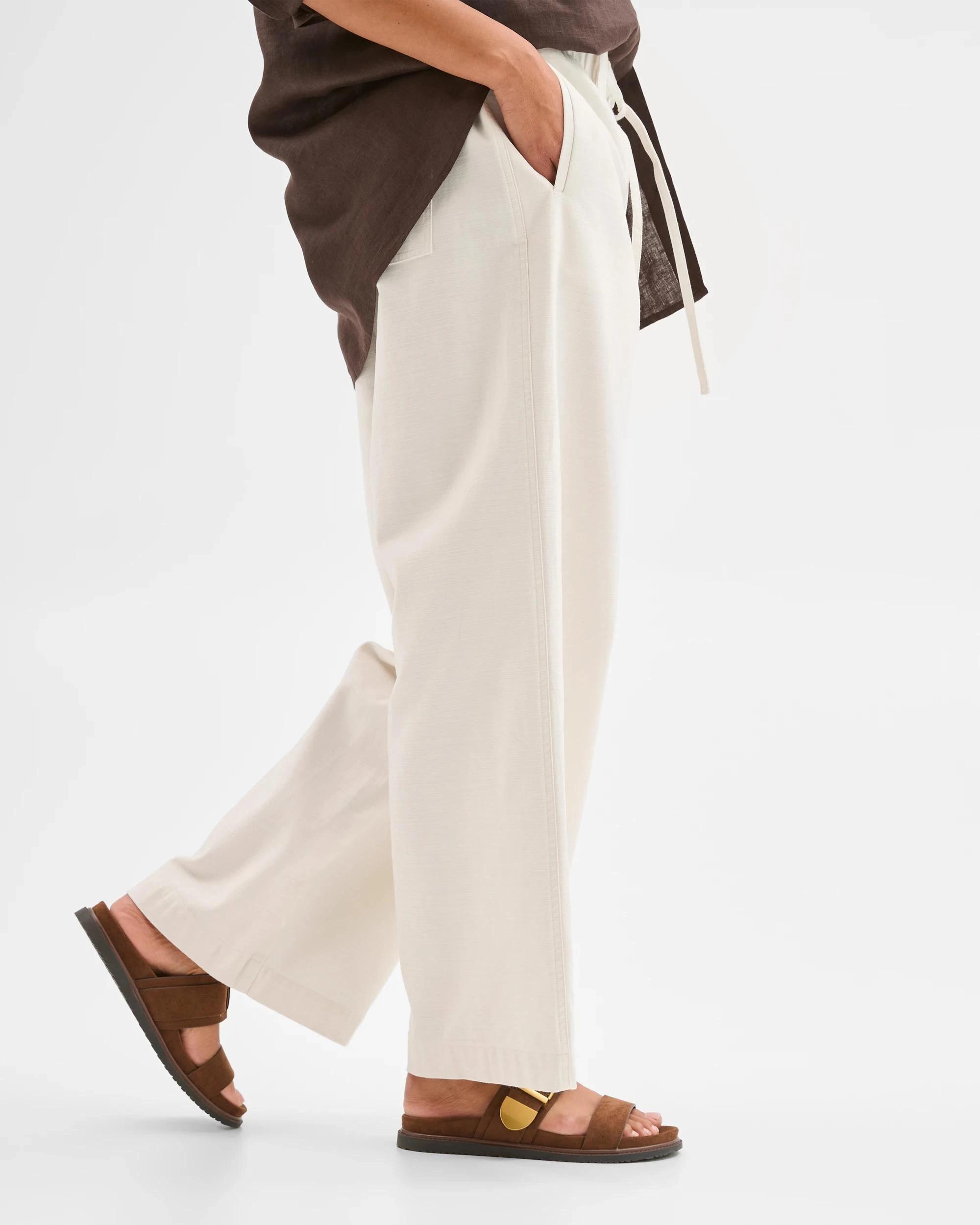 5 Target Woman Australian Cotton Textured Cotton Pant CLOUD DANCER, 5 of 7