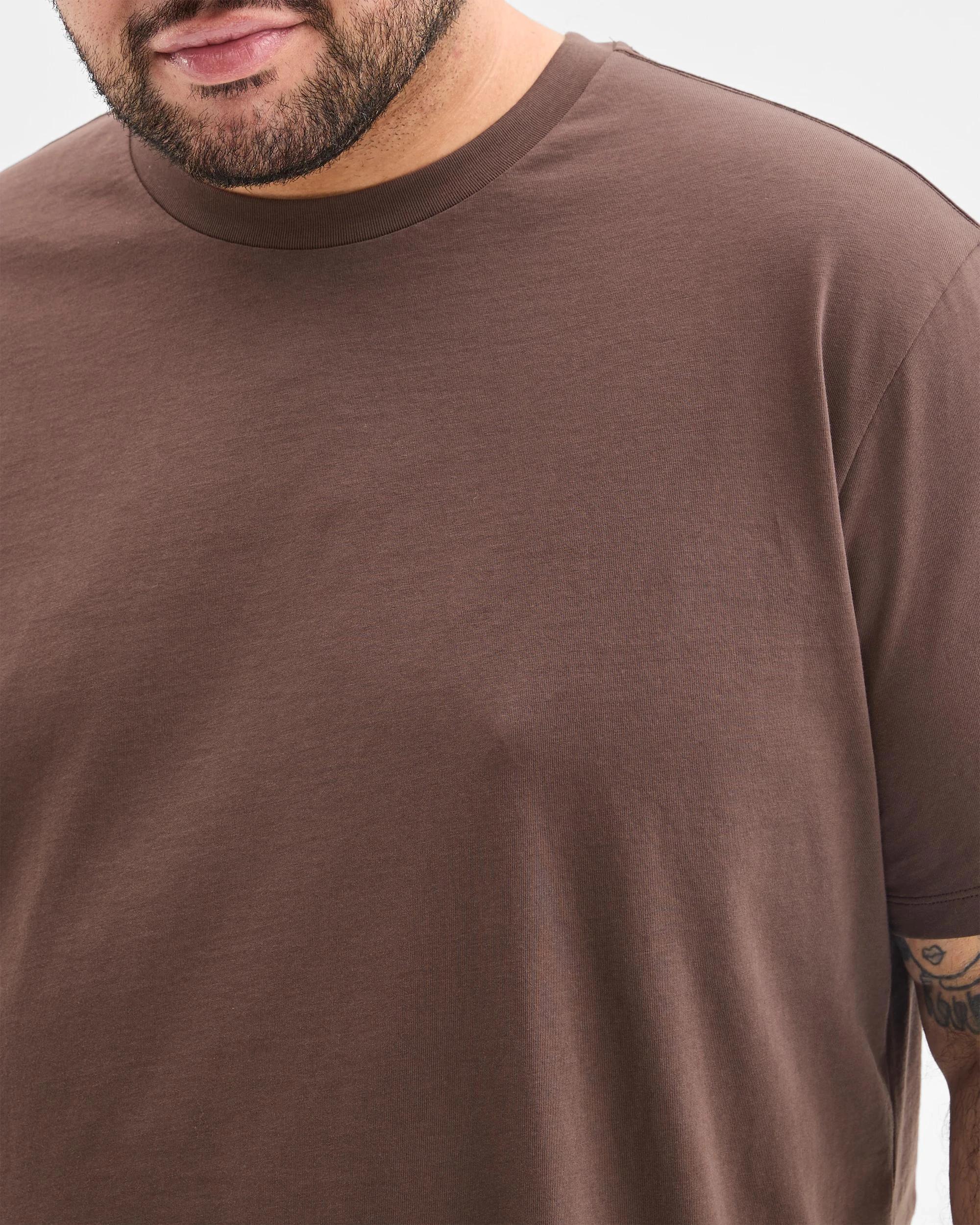 5 Target Man Plus Plus Size Australian Cotton Crew T-Shirt CHOCOLATE, 5 of 6