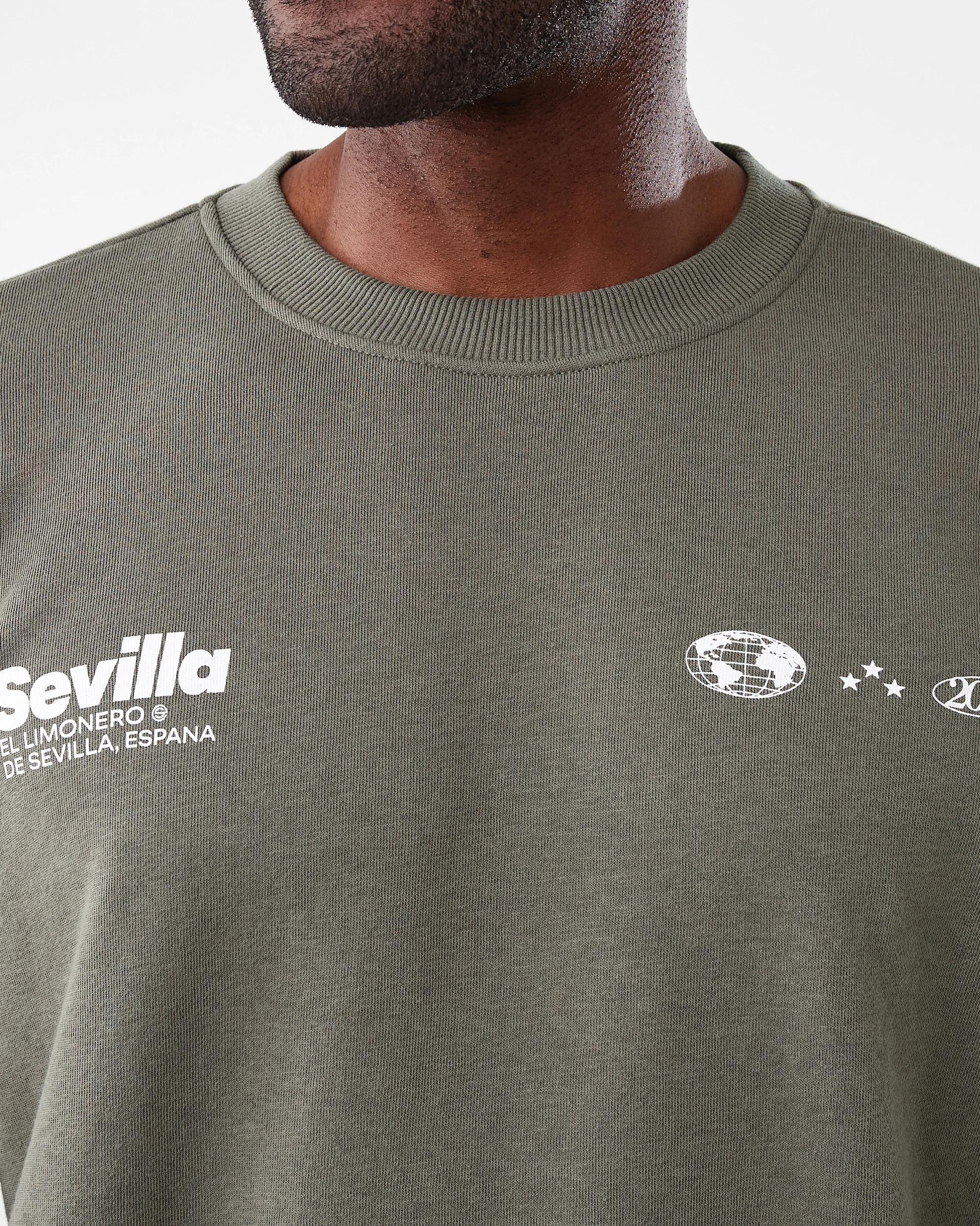 5 Terry Oversized Print Crew Neck Sweatshirt Grn Sevila, 5 of 9