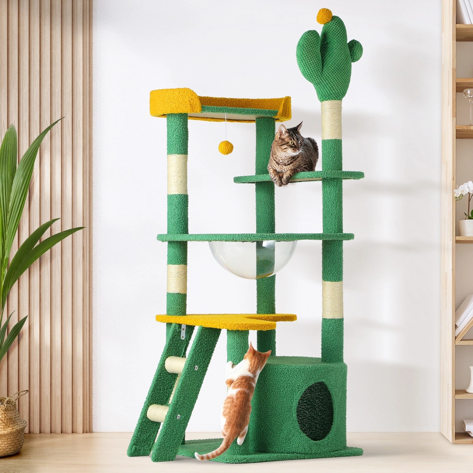 2 Alopet Cat Tree Tower Scratching Post 144cm Pet Condo House Furniture Scratcher
 - Green, 2 of 9