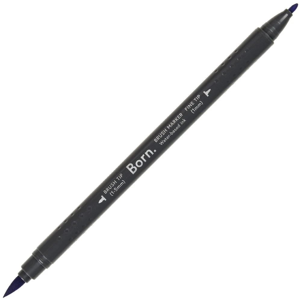 4 Born Professional Brush Dual-Tip Marker Purple V08, 4 of 4