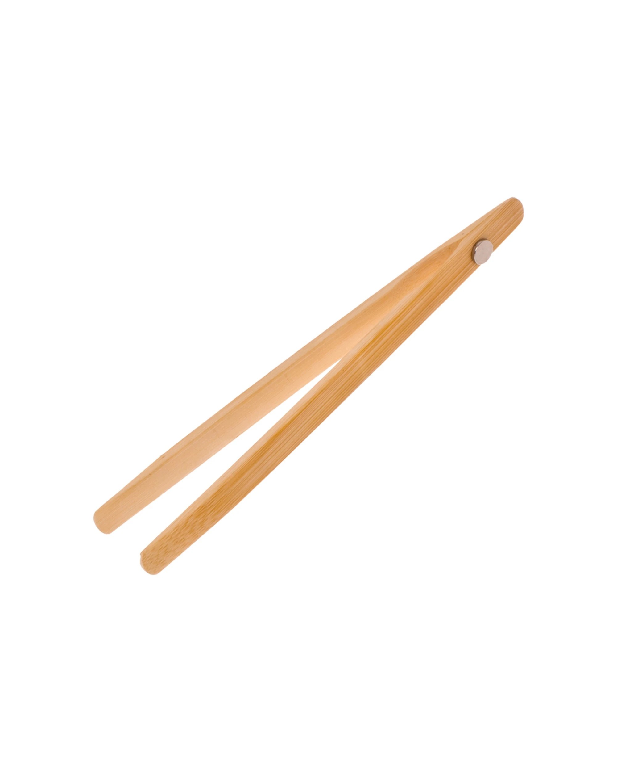2 Appetito Bamboo Toast Tongs 20cm with Magnetic Holder - Plain, 2 of 2
