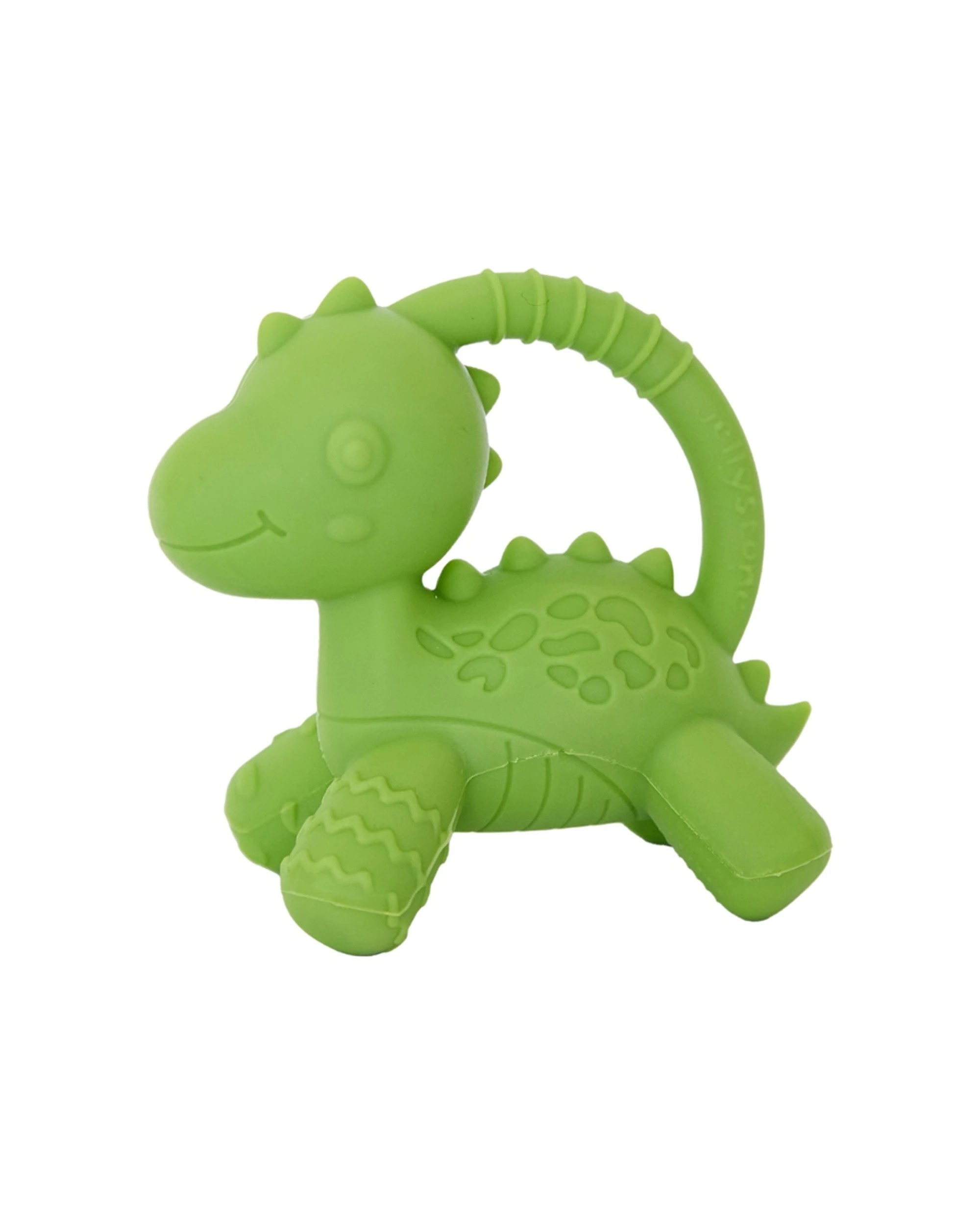 1 Jellystone Designs Dino Teether 3D Silicone Durable Lightweight Baby Teething Toy - Green, 1 of 3