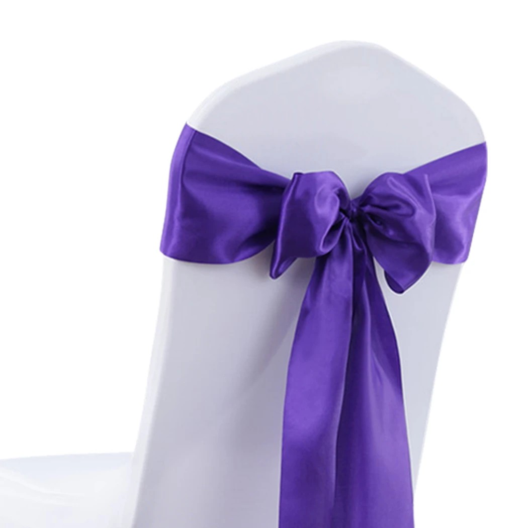 6 Traderight 20 Pcs Satin Chair Sashes - Purple, 6 of 7