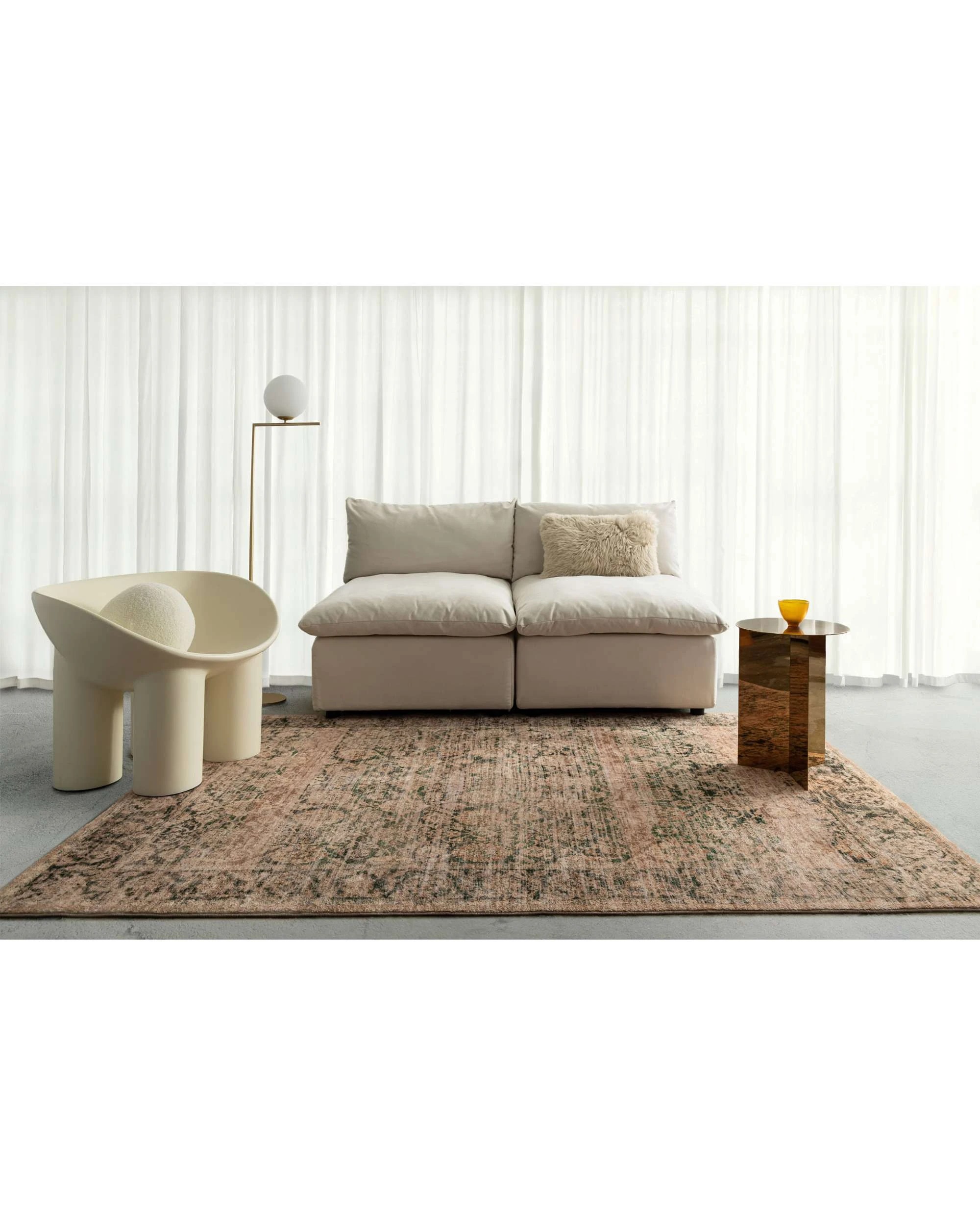 2 Loopsie Pinarli Floral Washable Rug-180cm x 120cm - Brown, 2 of 7