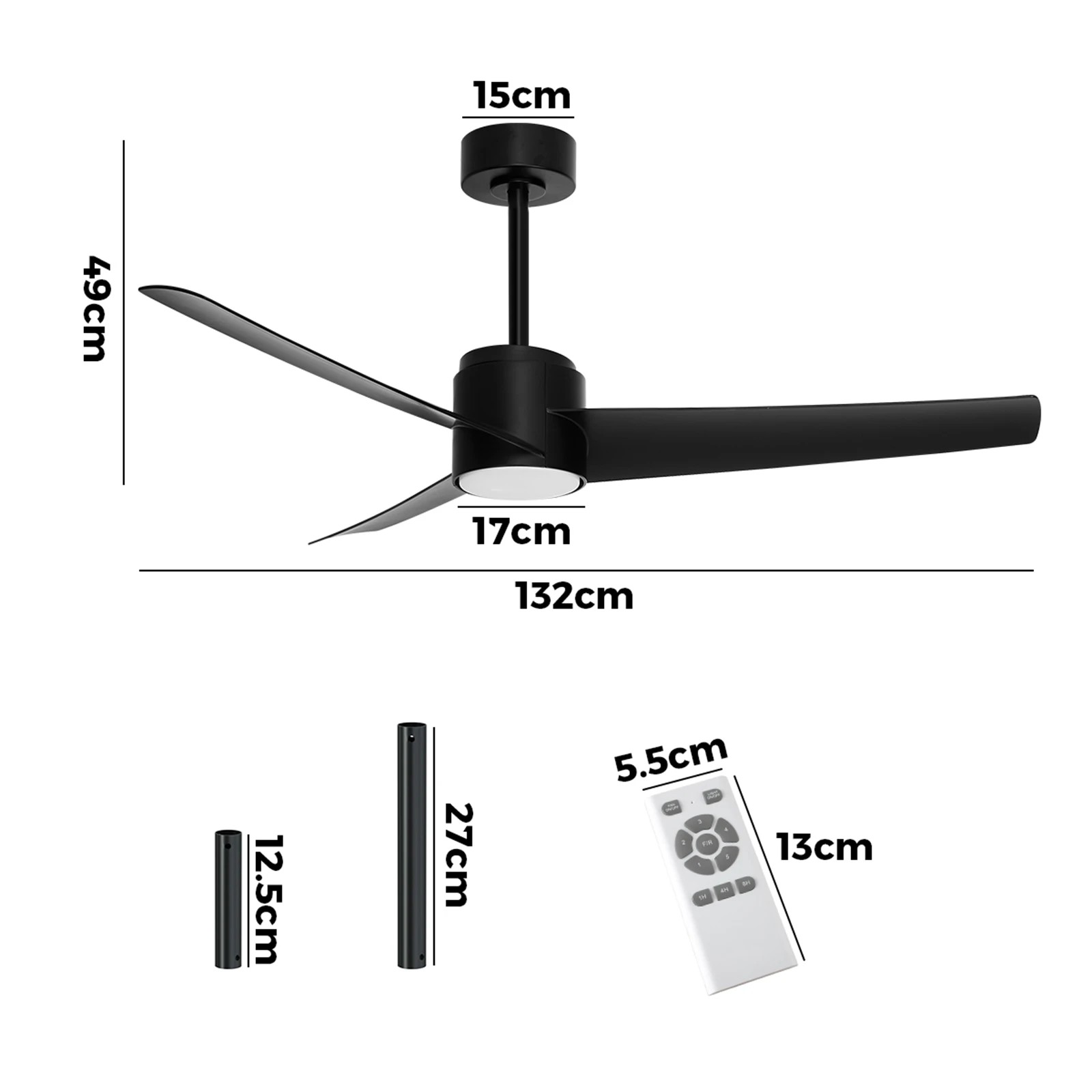 2 Vevare 132cm DC Ceiling Fan with LED Light 5 Speed, 2 of 10