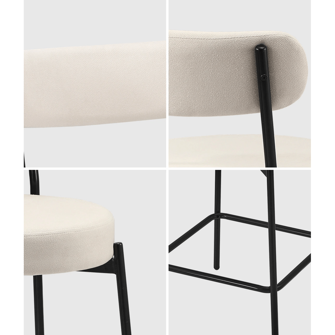 4 Oikiture 2x Bar Stools Kitchen Dining Chairs Counter Stool
 - Beige, 4 of 10