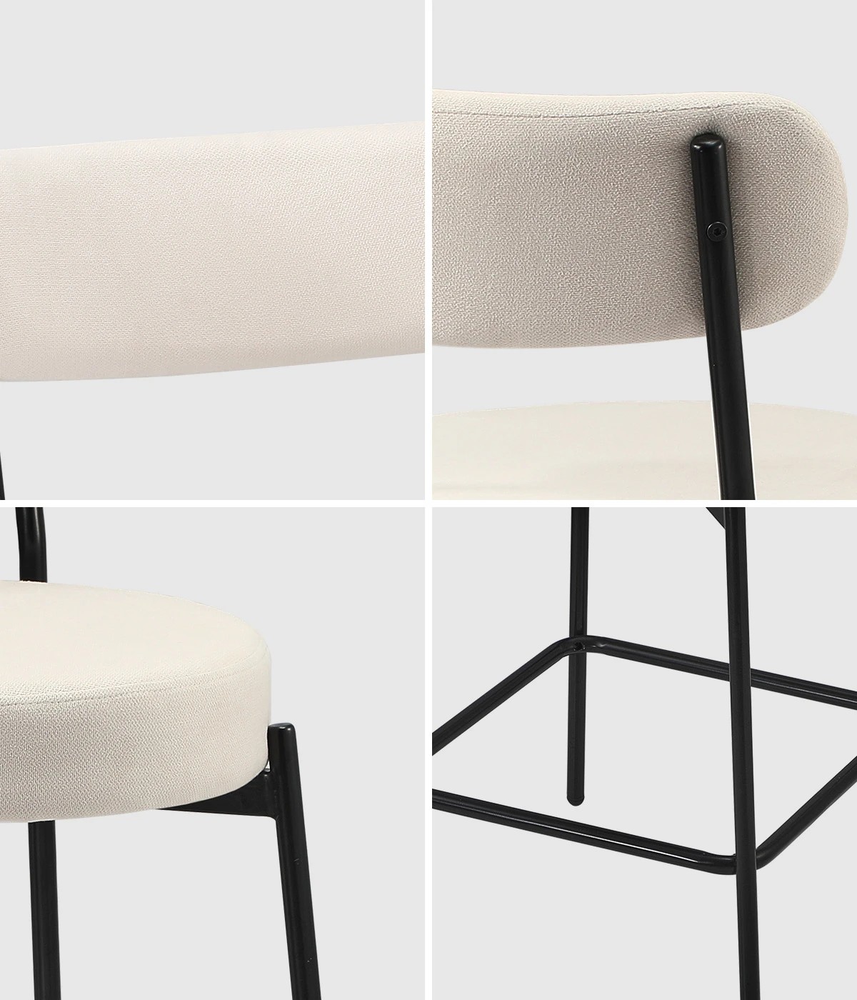 4 Oikiture 2x Bar Stools Kitchen Dining Chairs Counter Stool
 - Beige, 4 of 10