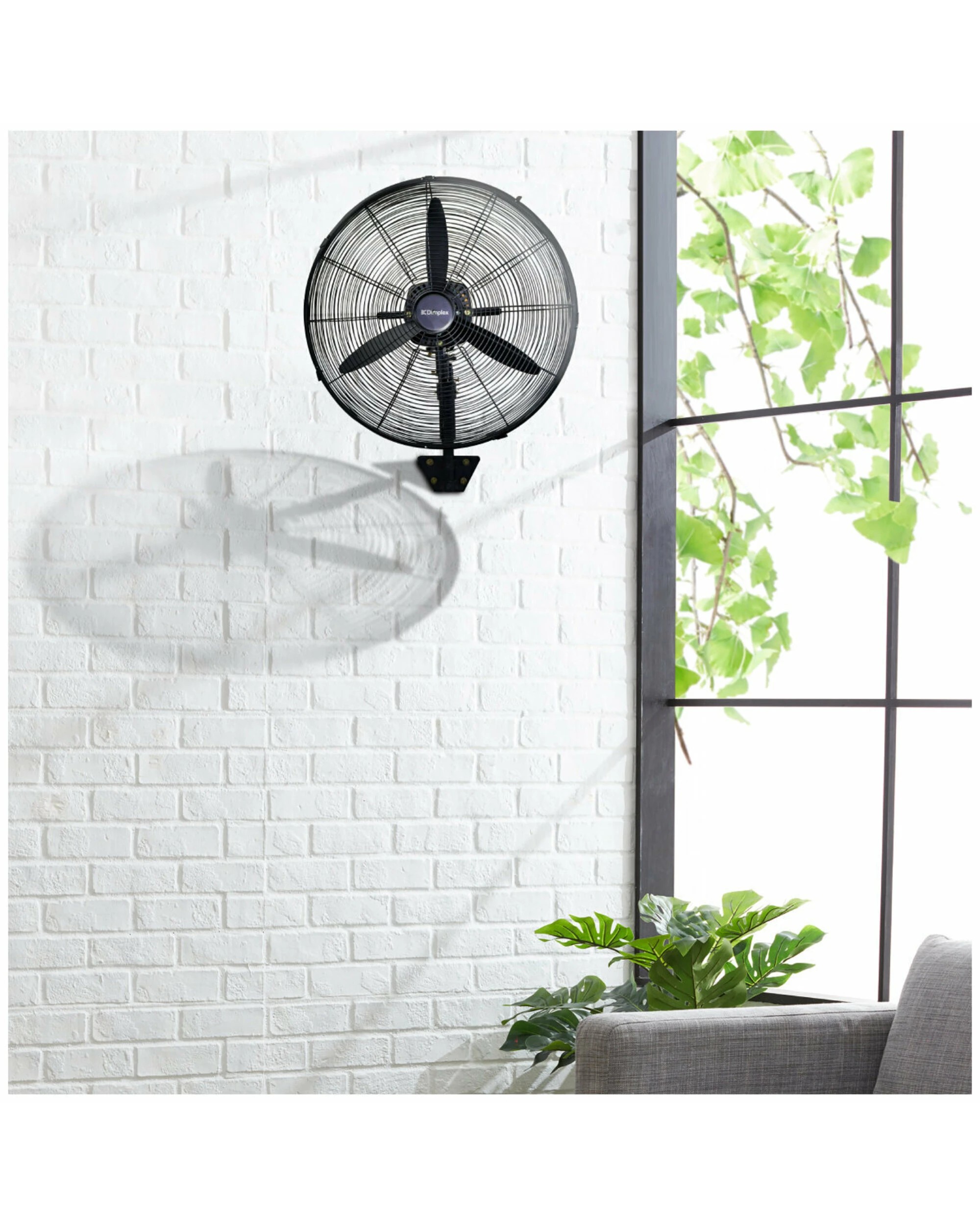 5 Dimplex 50cm High Velocity 180w Oscillating Wall Mounted Fan W/ Remote - Black, 5 of 5