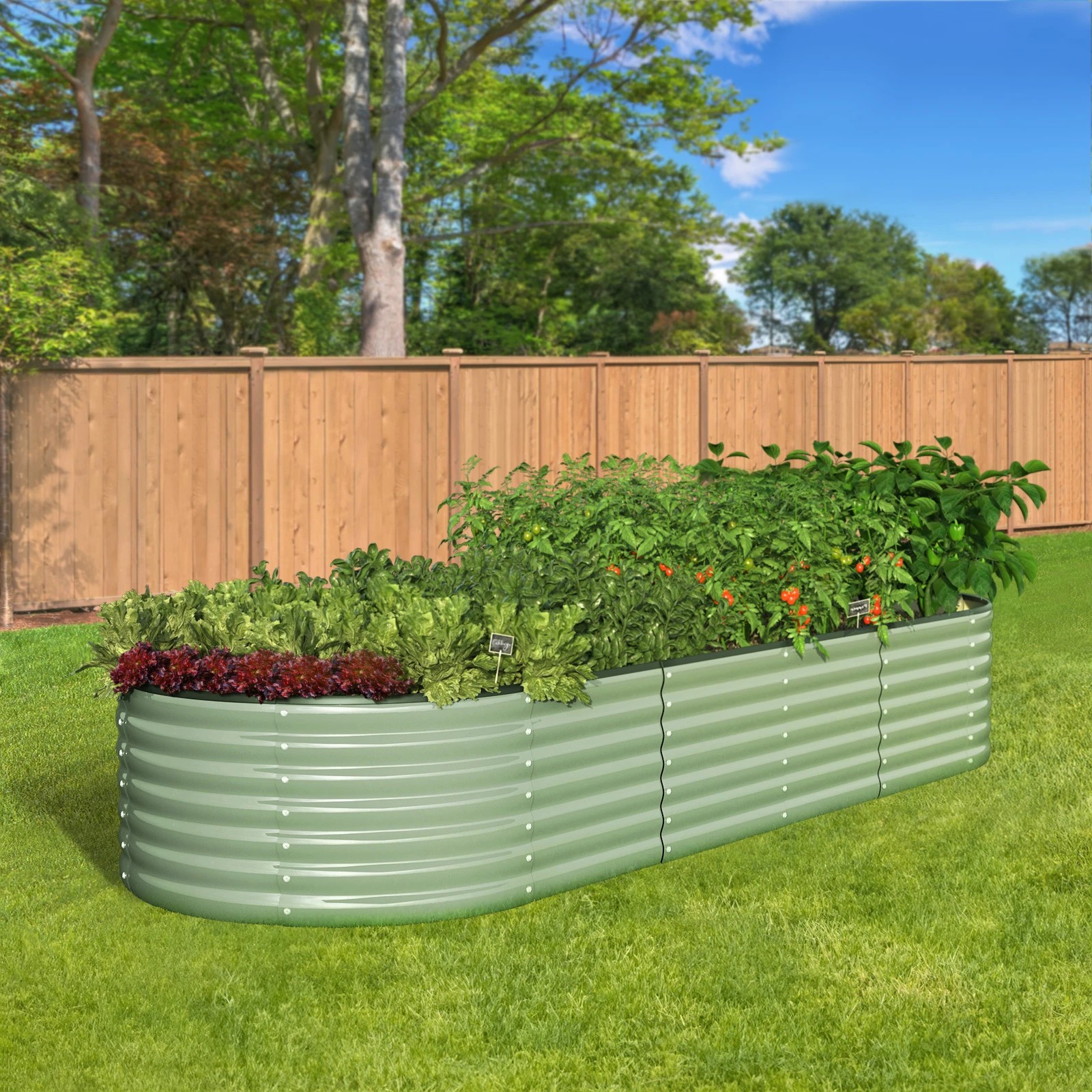 3 Livsip Garden Bed 240x80x56cm Planter Box Raised Container Galvanised - Green, 3 of 8