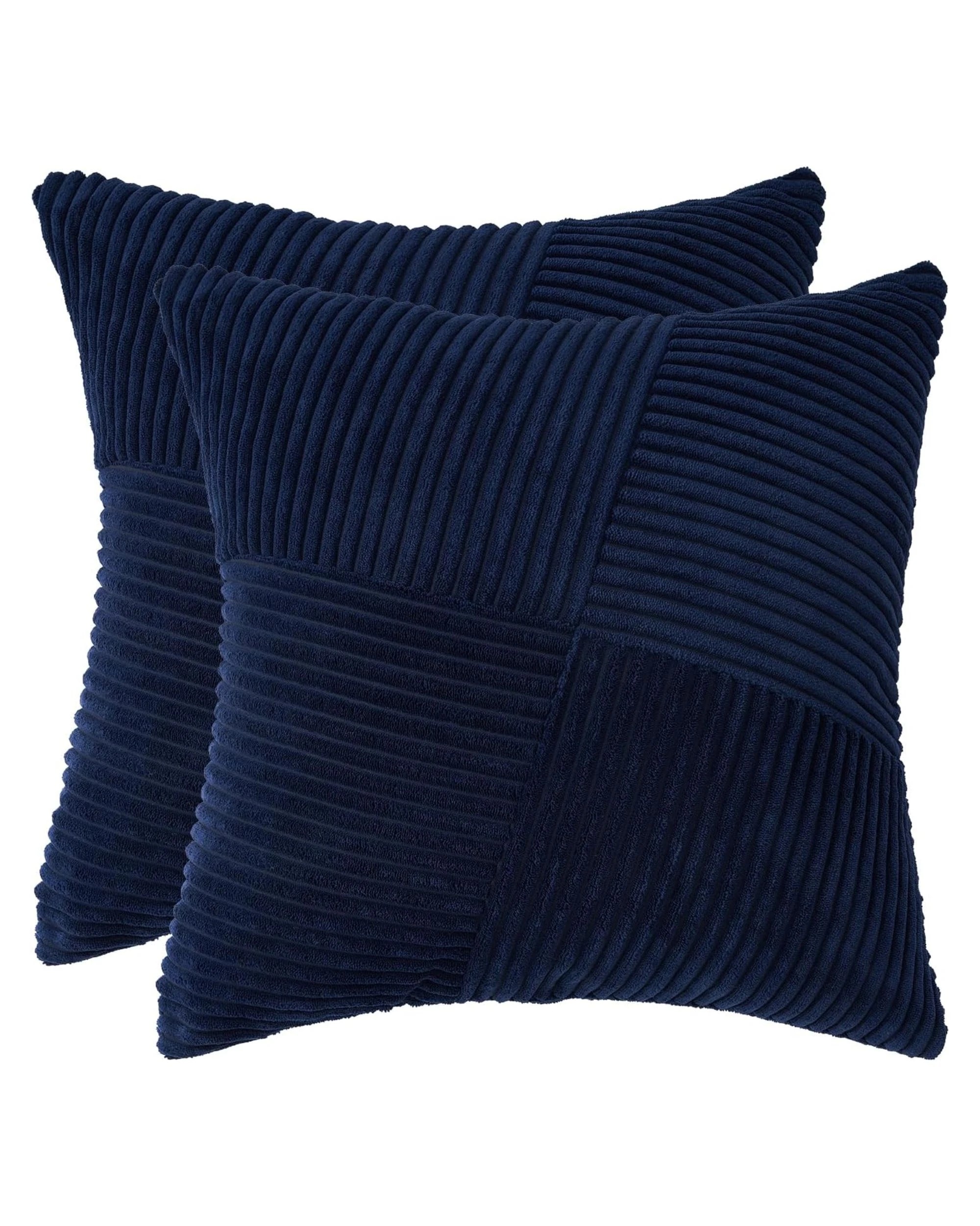 2 Gioia Casa 2-Pack Corduroy Windmill Inspired Cushion Covers 45x45cm - Navy Blue, 2 of 2