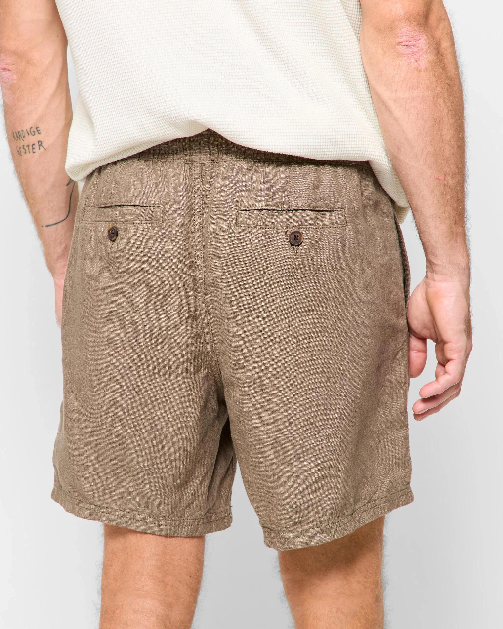 4 Target European Linen Shorts MUSHROOM, 4 of 6