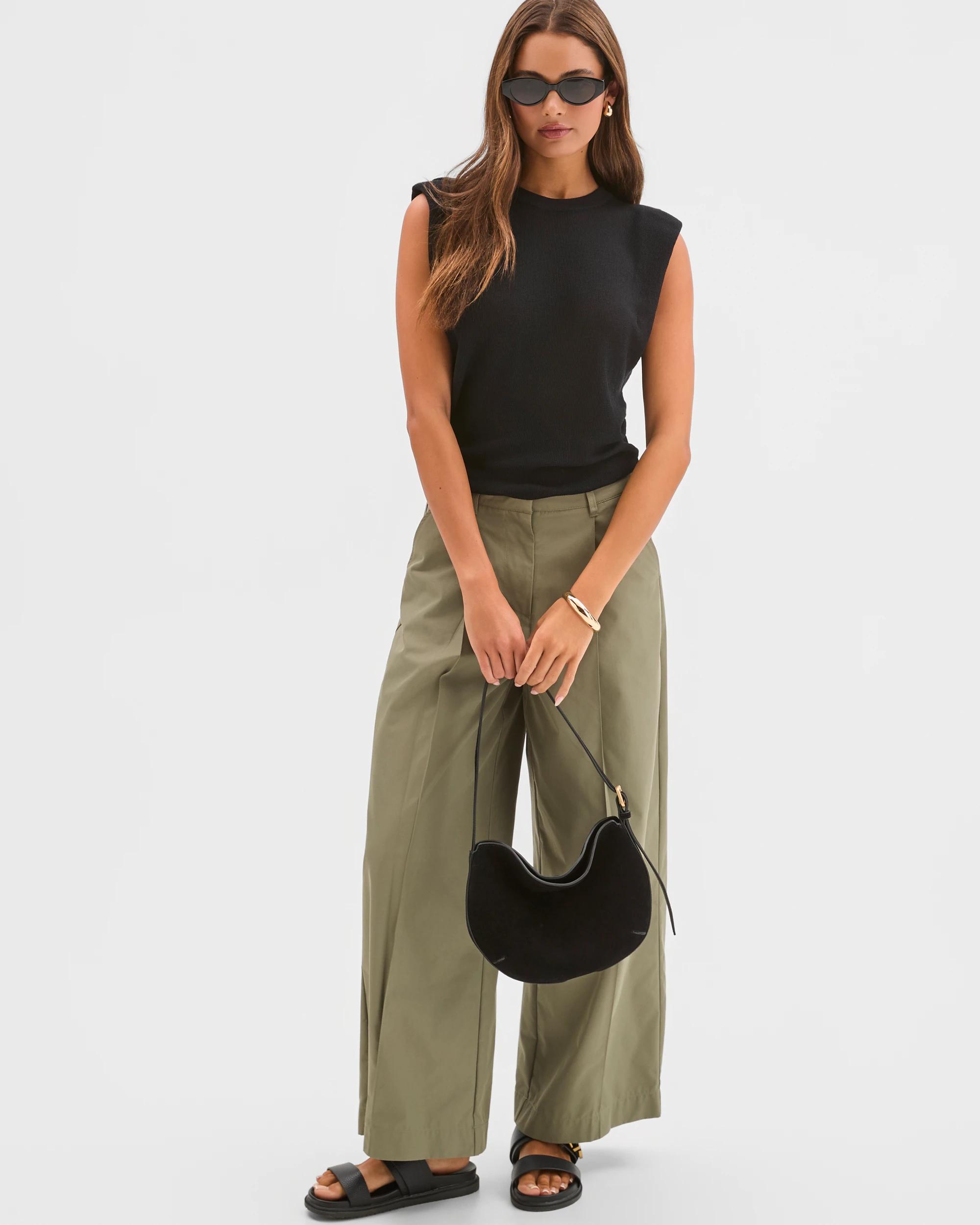 1 Lily Loves Extended Shoulder Knit Top BLACK, 1 of 7