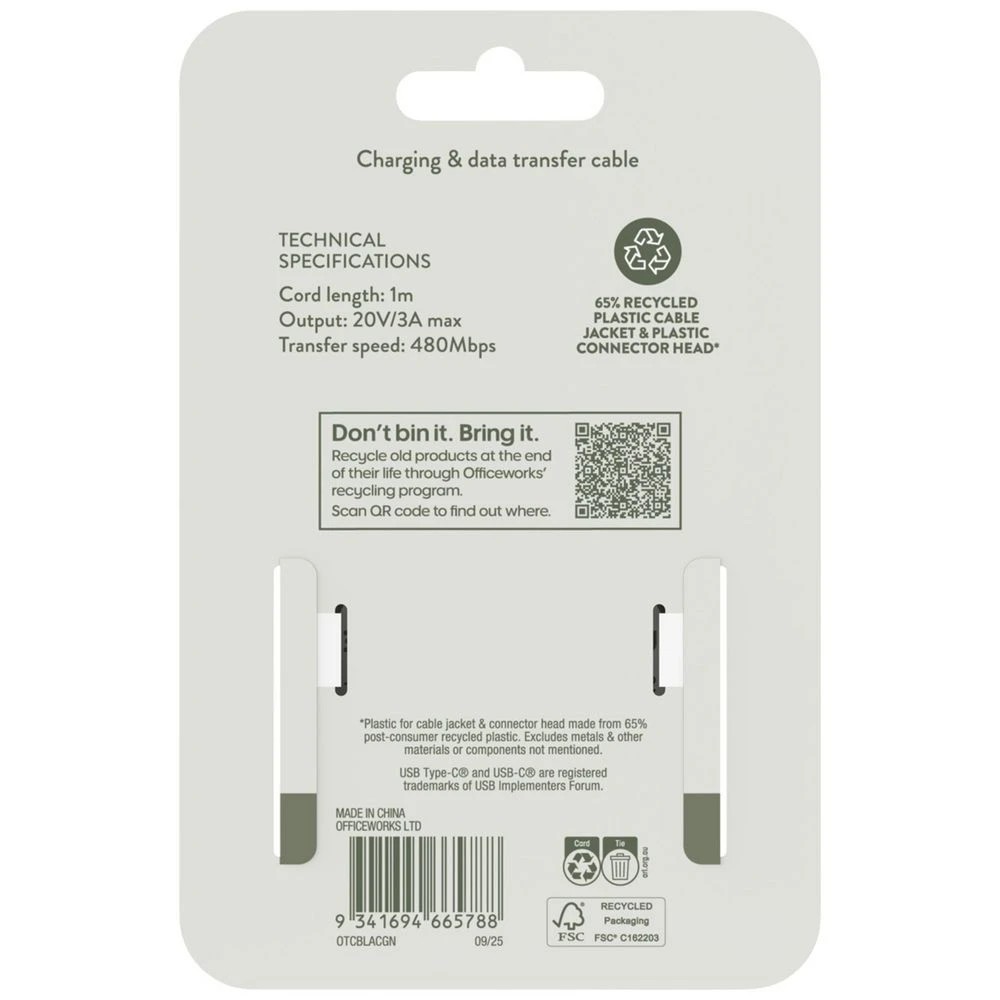 4 Otto USB-A to USB-C Cable 1m Green, 4 of 5
