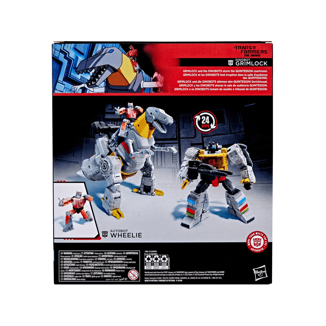 5 Hasbro Transformers Studio Series Leader Class Transformers The Movie Dinobot Grimlock and Autobot Wheelie Action Figure, 5 of 5