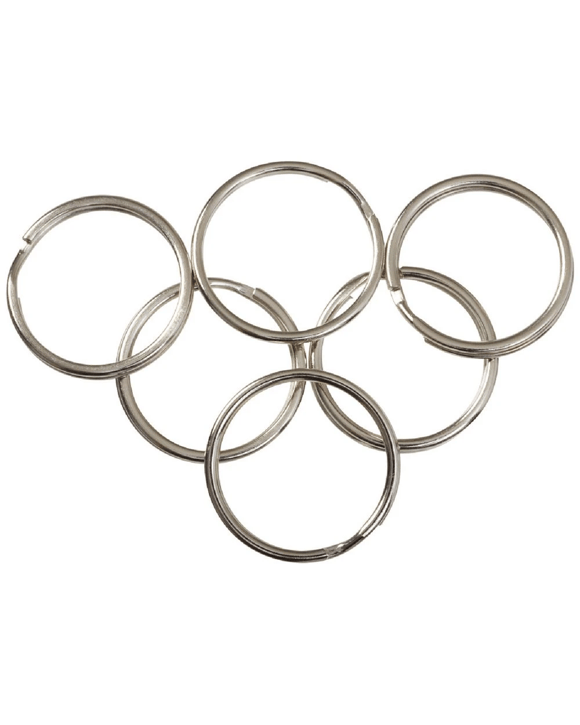 J.Burrows Split Key Rings 20mm Silver 10 Pack