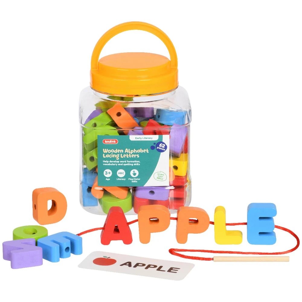 3 Kadink Wooden Alphabet Lacing Letters Jar 53 Pack, 3 of 4