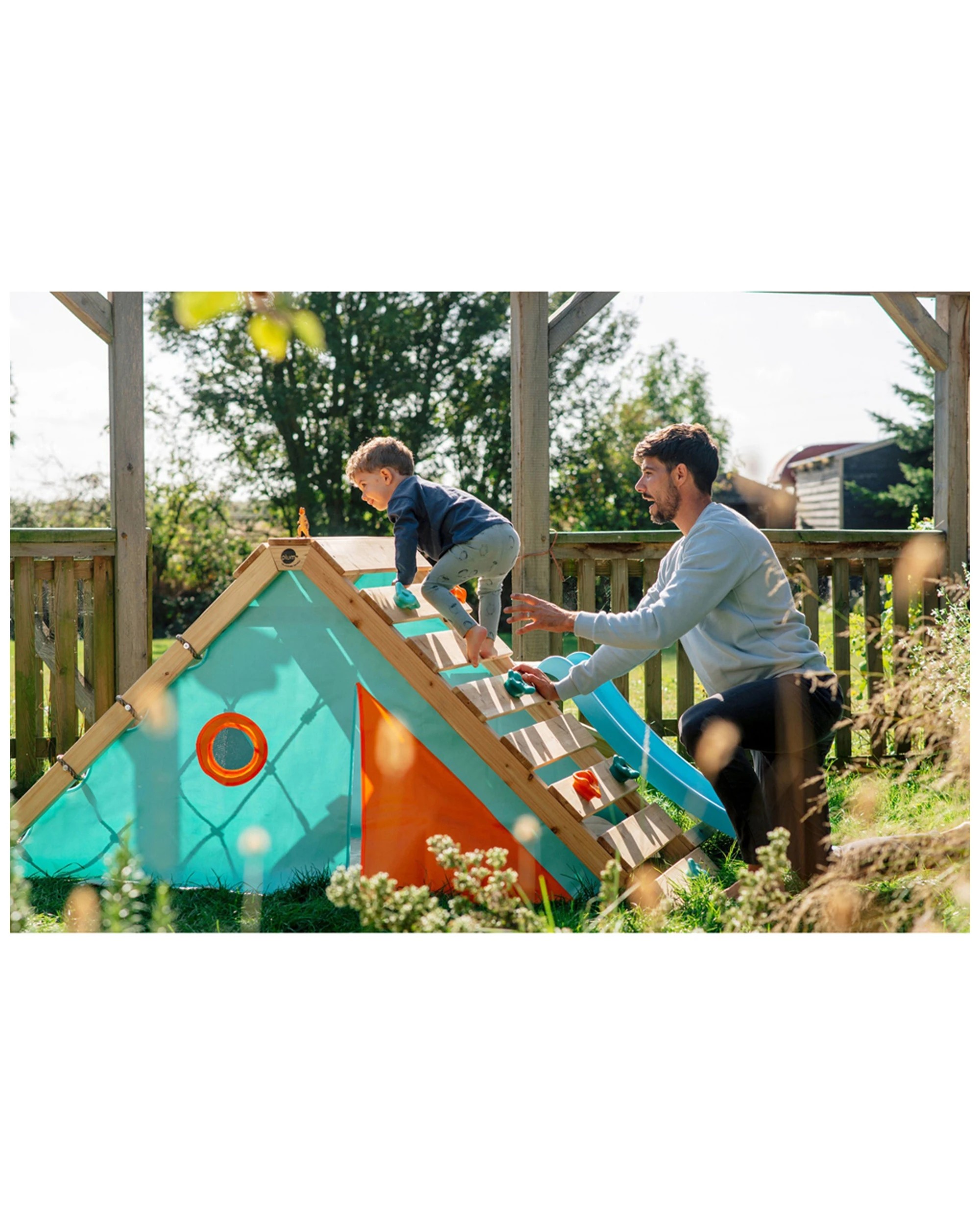 8 Plum Play Au My First Wooden Playcentre Toddler Climbing Frame With Slide - Blue, 8 of 8