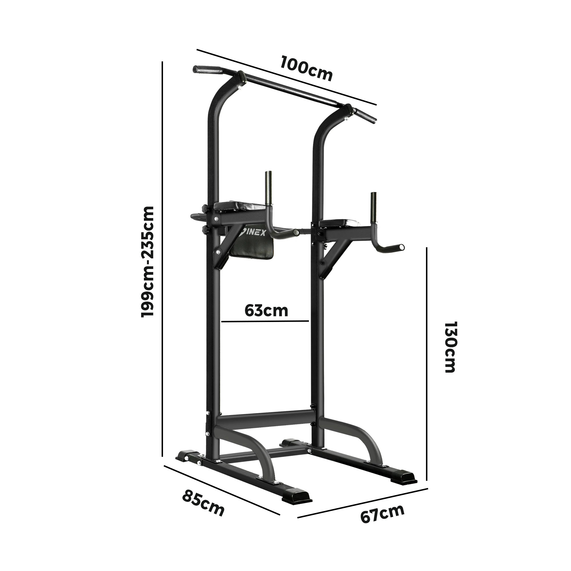 2 Finex Power Tower Chin Up Bar Station - Black, 2 of 9