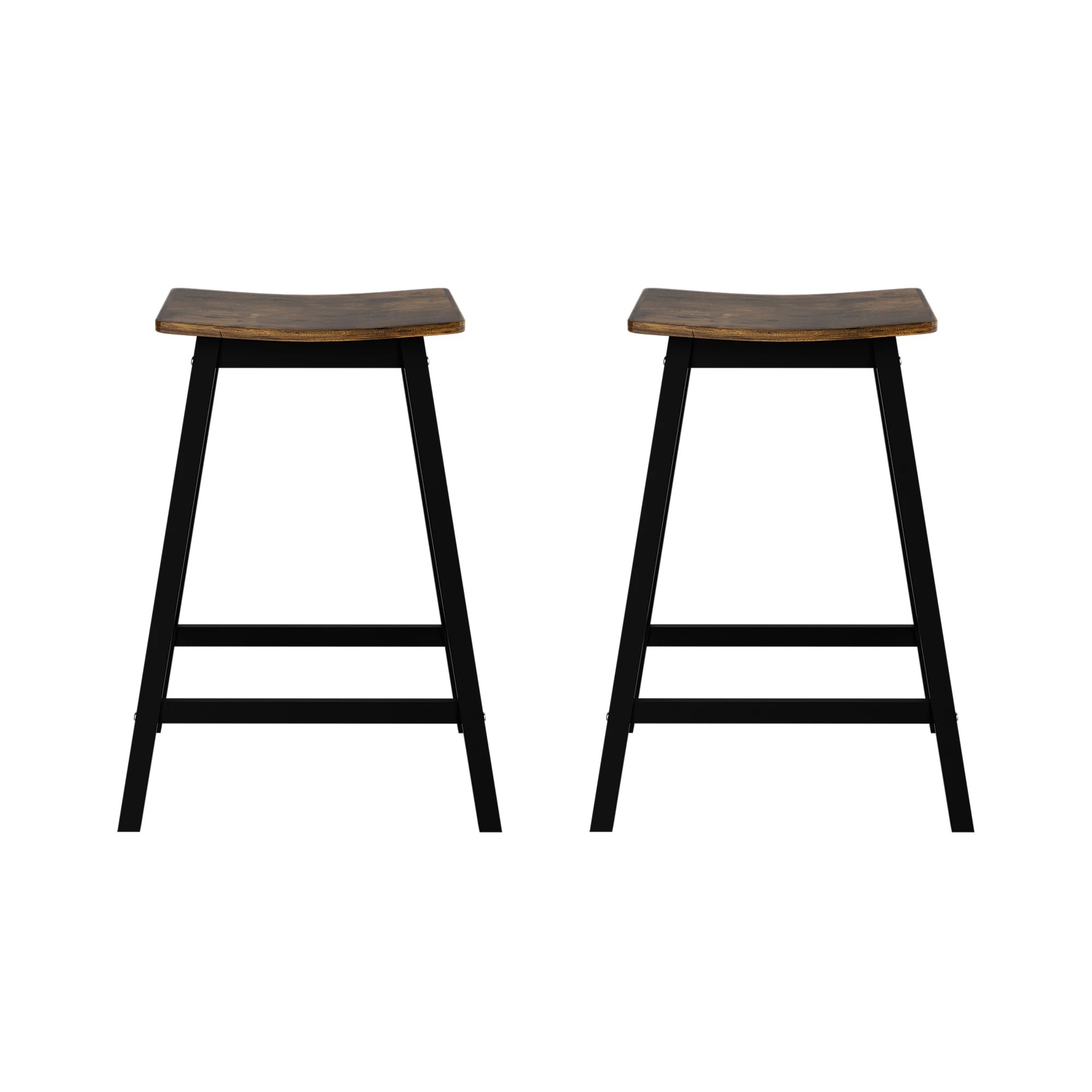 4 Artiss Bar Stools Set of 2 Kitchen Counter Stools Wooden Industrial Rustic - Brown, 4 of 7
