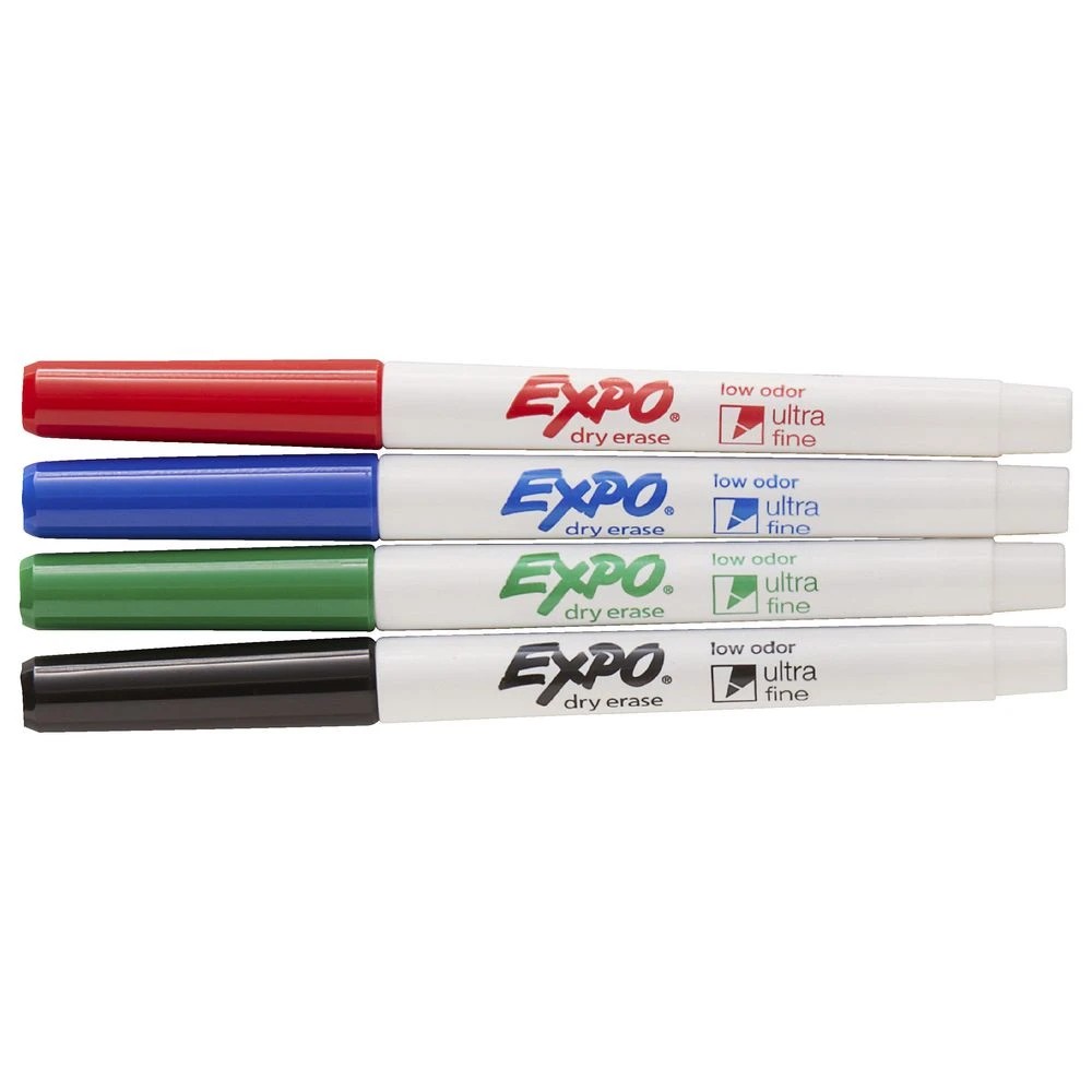 2 Expo Ultra Fine Whiteboard Markers Bullet Assorted 4 Pack, 2 of 4