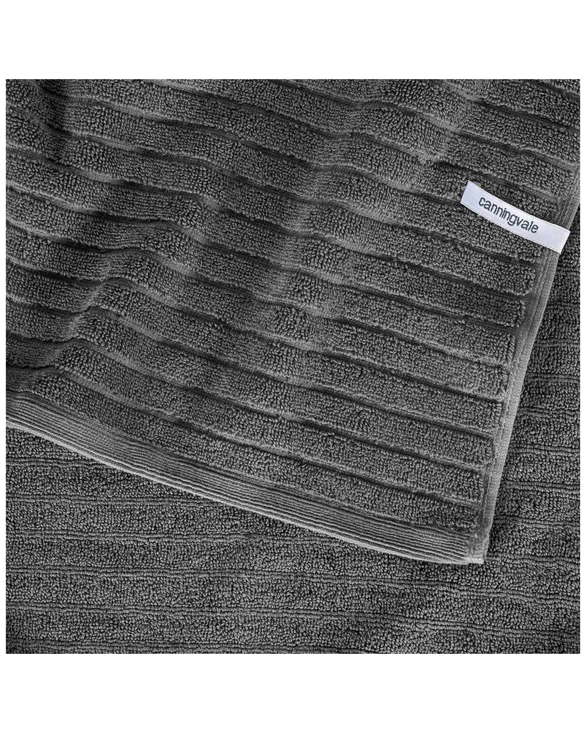 3 Canningvale 6pc Cotton Bamboo Quick Drying Rib Towel Set Porcini
 - Grey, 3 of 4