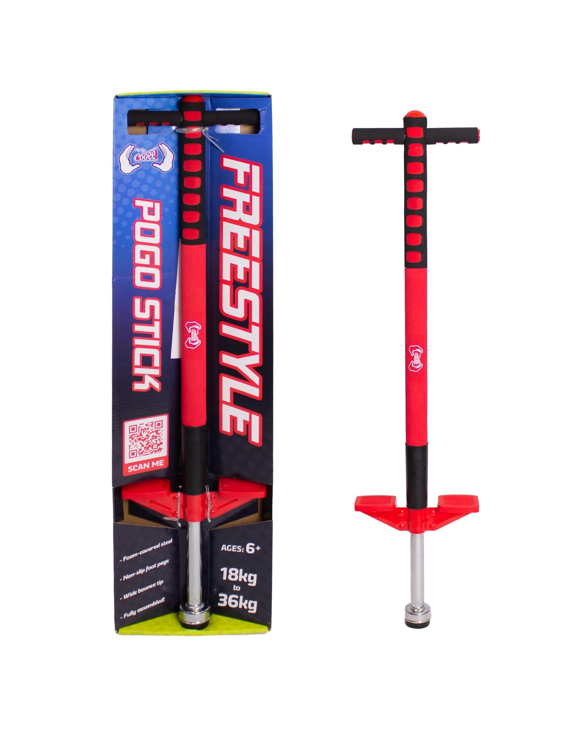 1 Cooee Freestyle Pogo Stick - Red/Black - Multi, 1 of 3