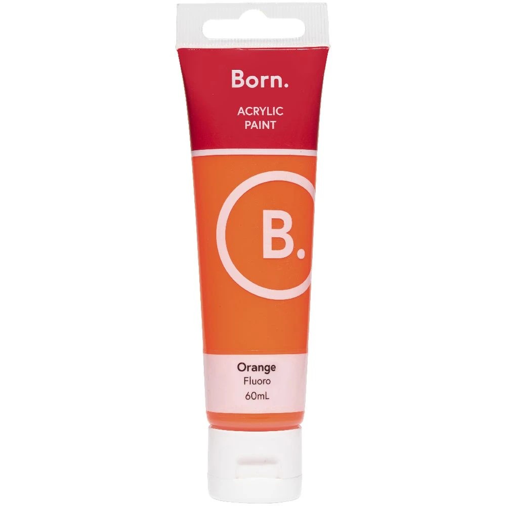 2 Born Acrylic Paint 60mL Fluoro Orange, 2 of 3