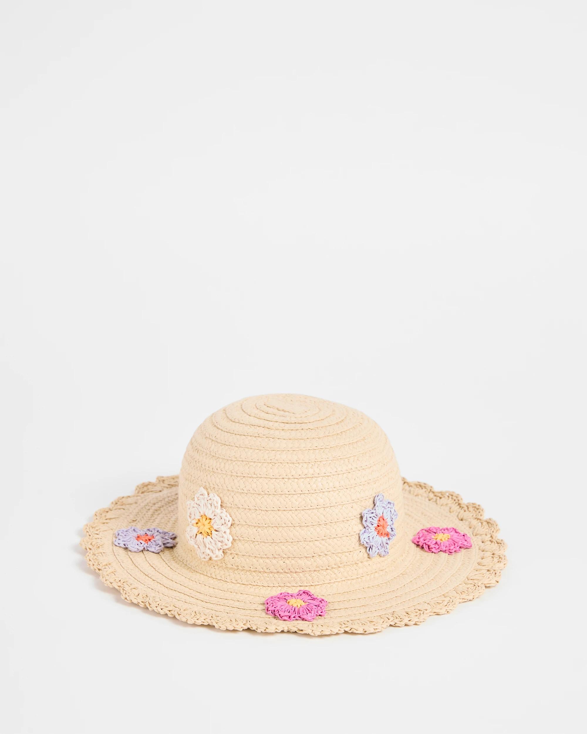 1 Target Kids Crochet Daisy Wide Brim Hat MULTI, 1 of 2