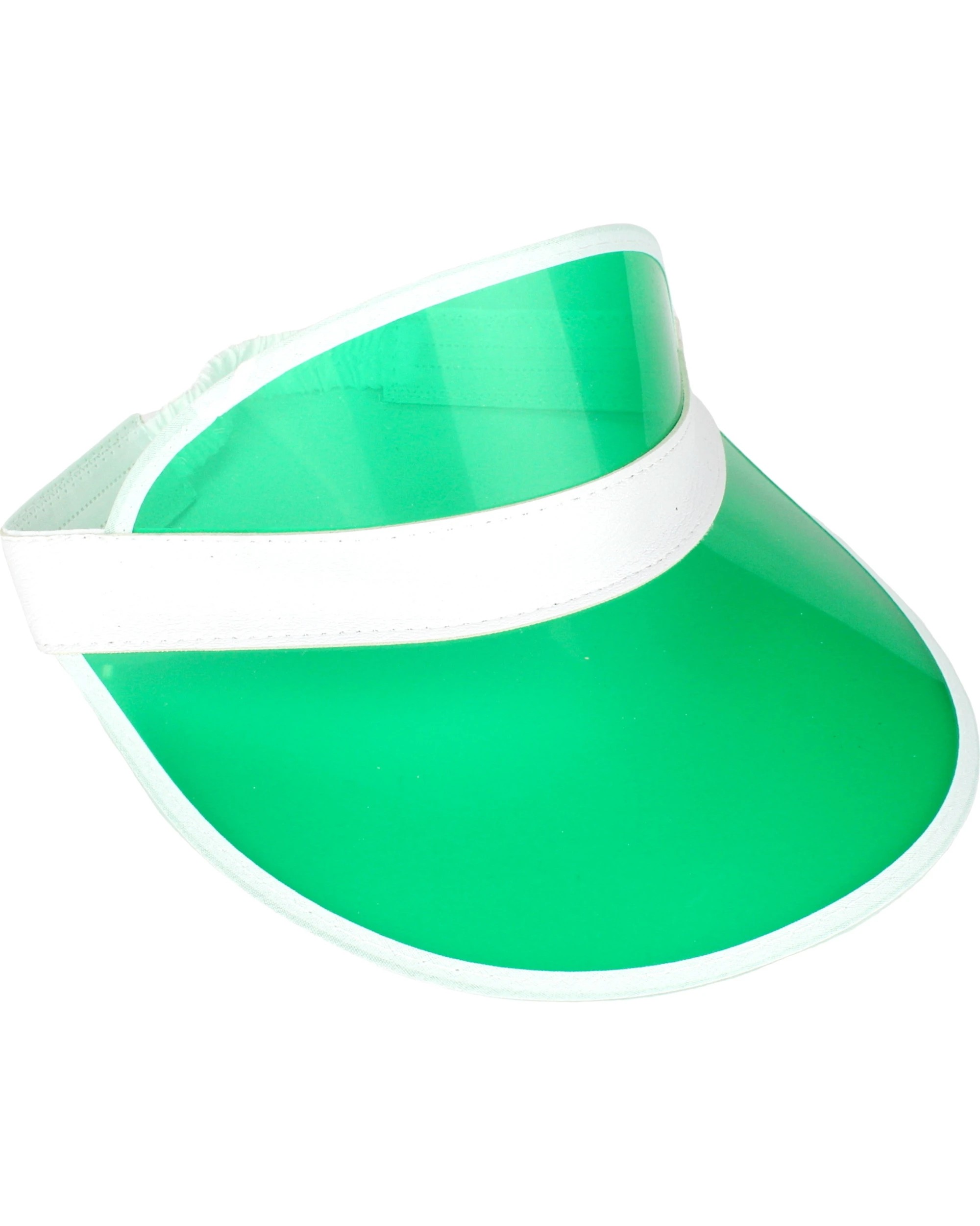 1 Partyrama 80's Plastic Green And White Rim Visor, 1 of 1