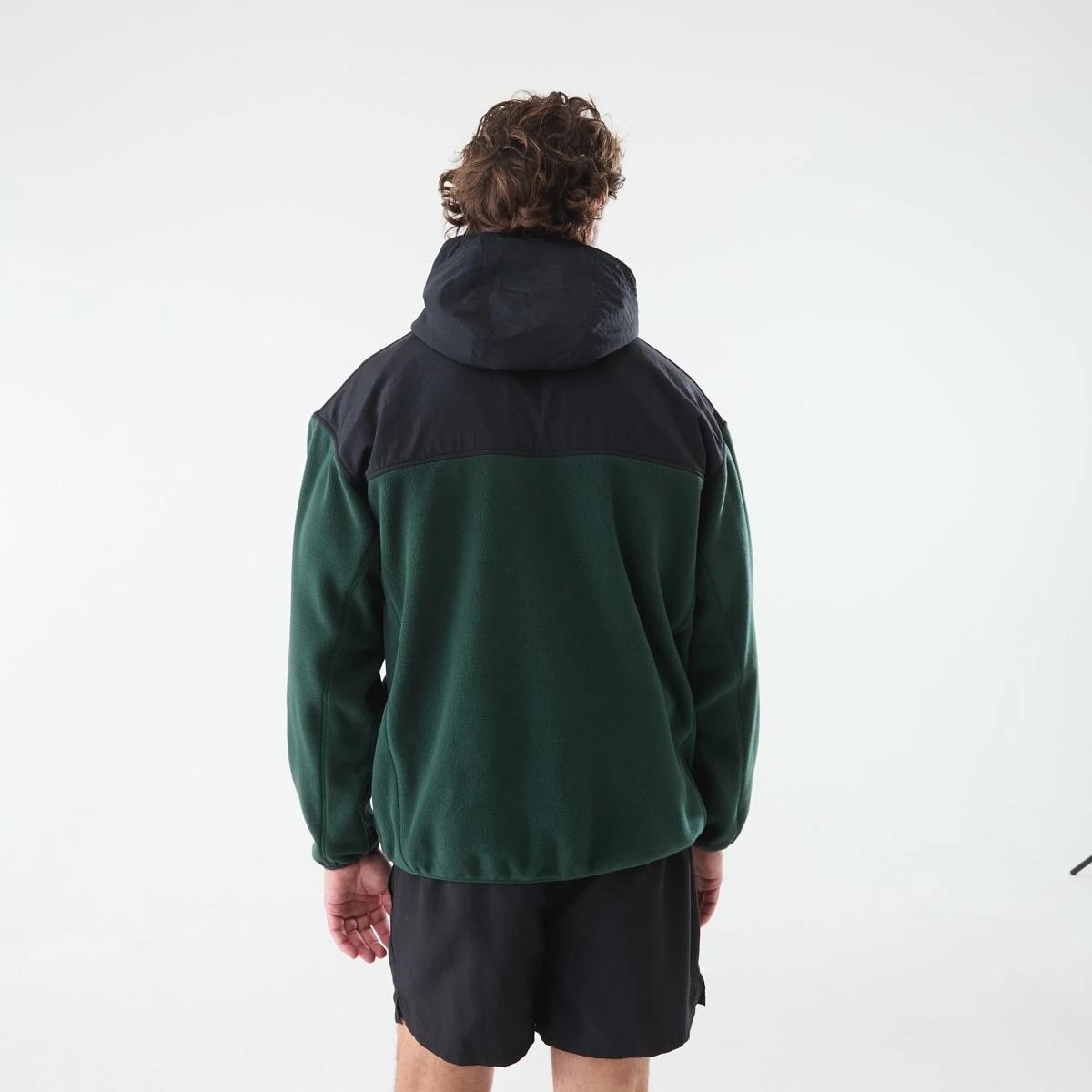 4 Active Mens Polar Fleece Full Zip Hoodie Hunt Green, 4 of 6