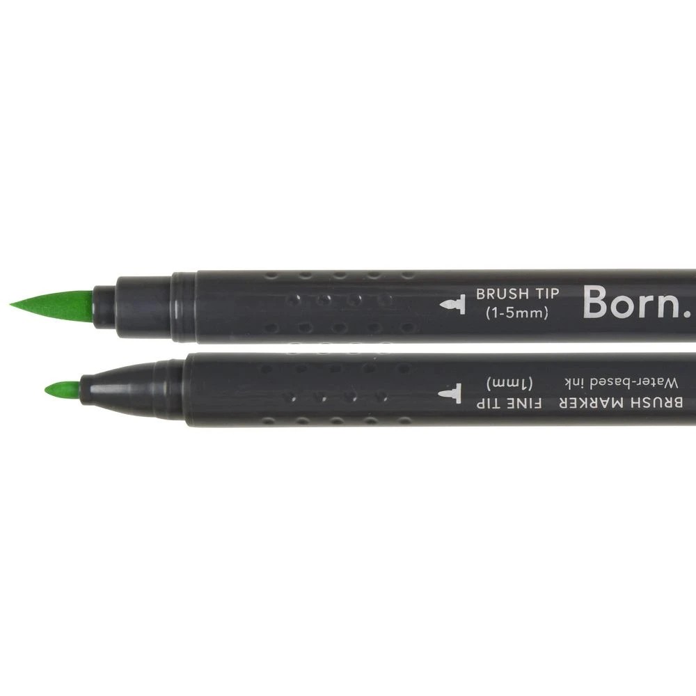 2 Born Professional Brush Dual-Tip Marker Light Green 173, 2 of 4