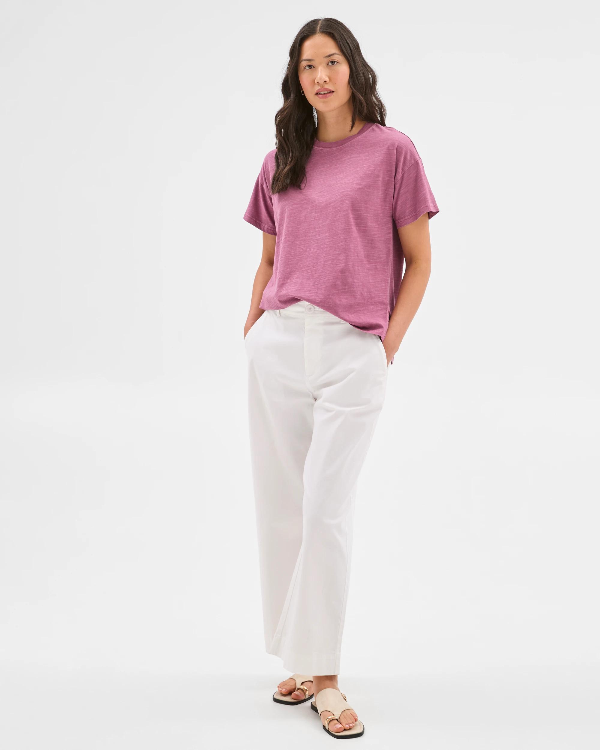 1 Target Australian Cotton Relaxed Slub T-Shirt Damson, 1 of 7