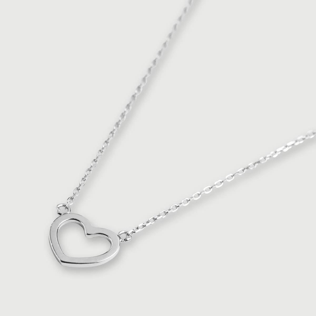 1 Sterling Silver Heart Necklace Silver, 1 of 4