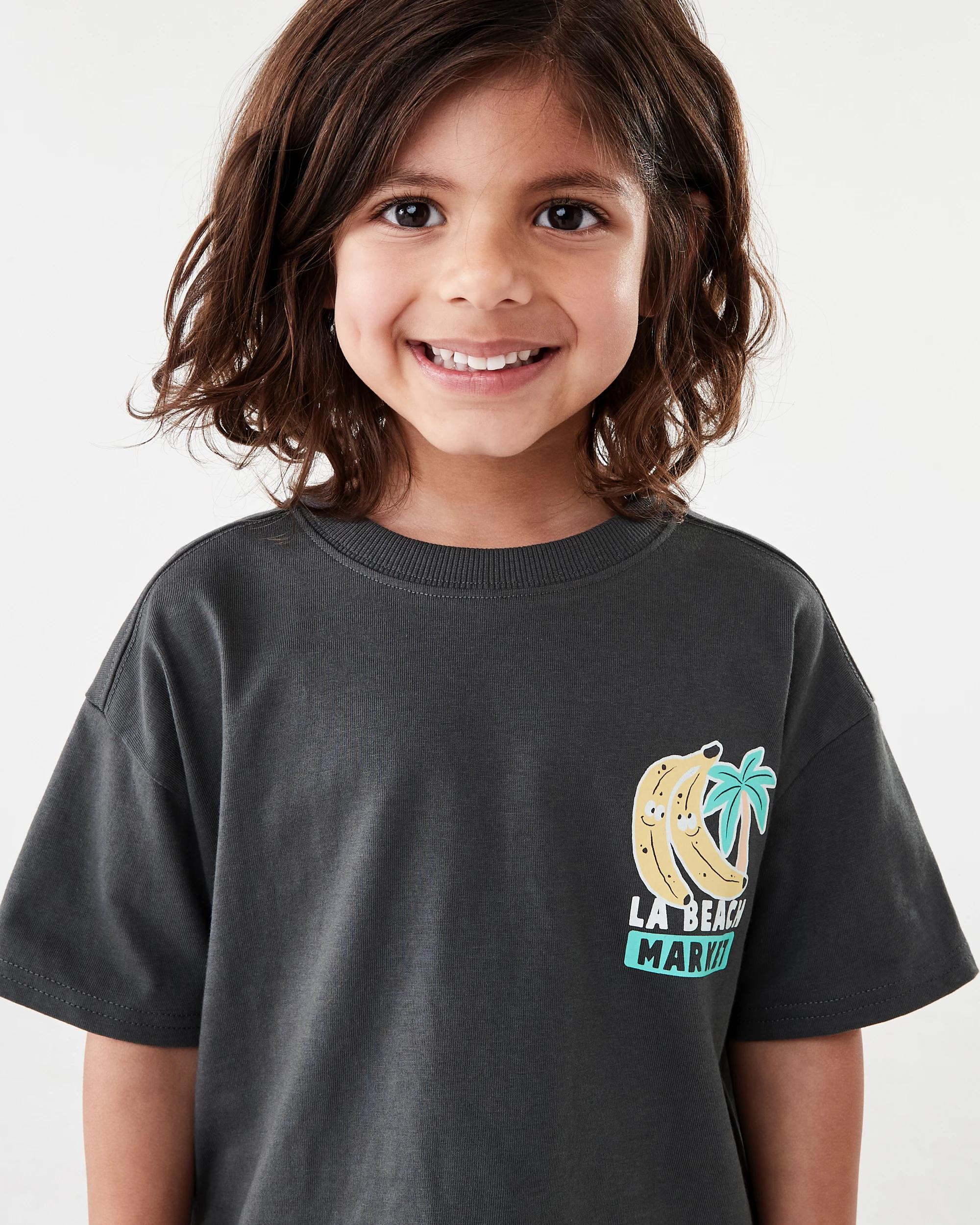 3 Short Sleeve Oversized Print T-shirt Gry Fruit, 3 of 7