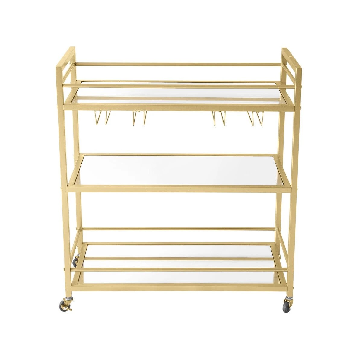 1 Ausway Bar Cart Wine Rack Drinks Trolley Coffee Tea - Gold, 1 of 8