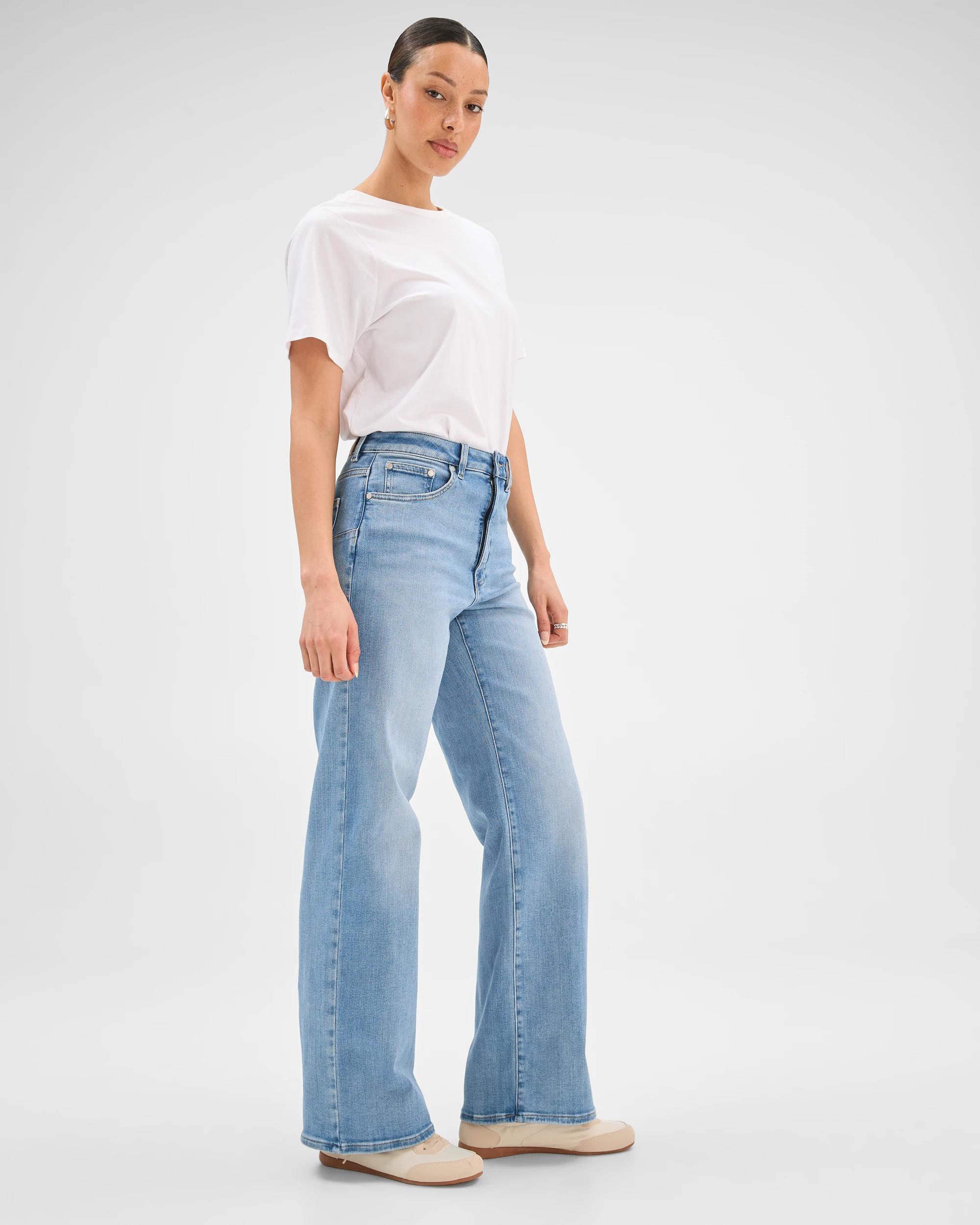 5 Target Denim Shape Your Body Wide Leg Denim Jeans MID WASH, 5 of 7