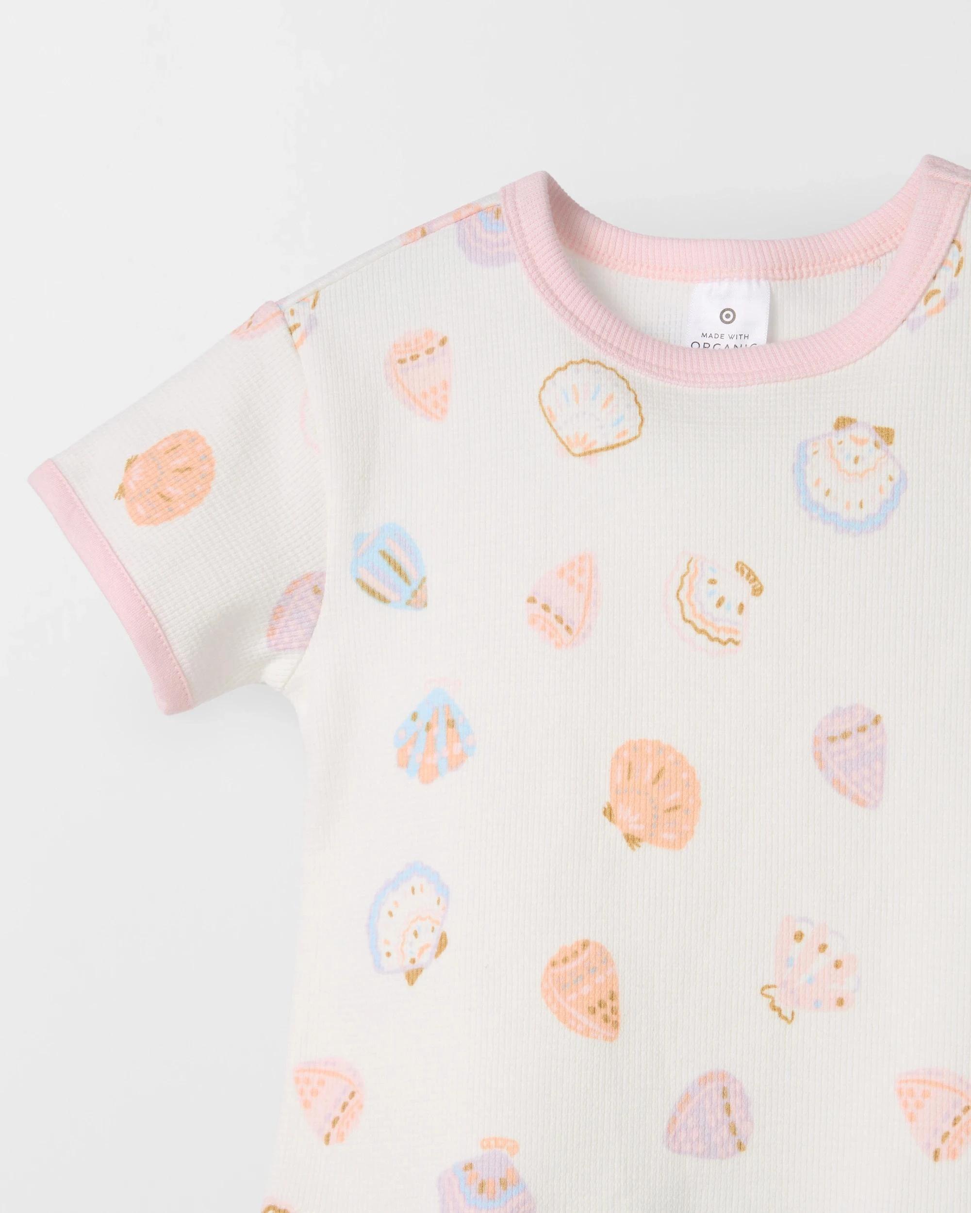 5 Target Organic Cotton Baby Waffle Top and Short 2 Piece Set SHELLS, 5 of 6