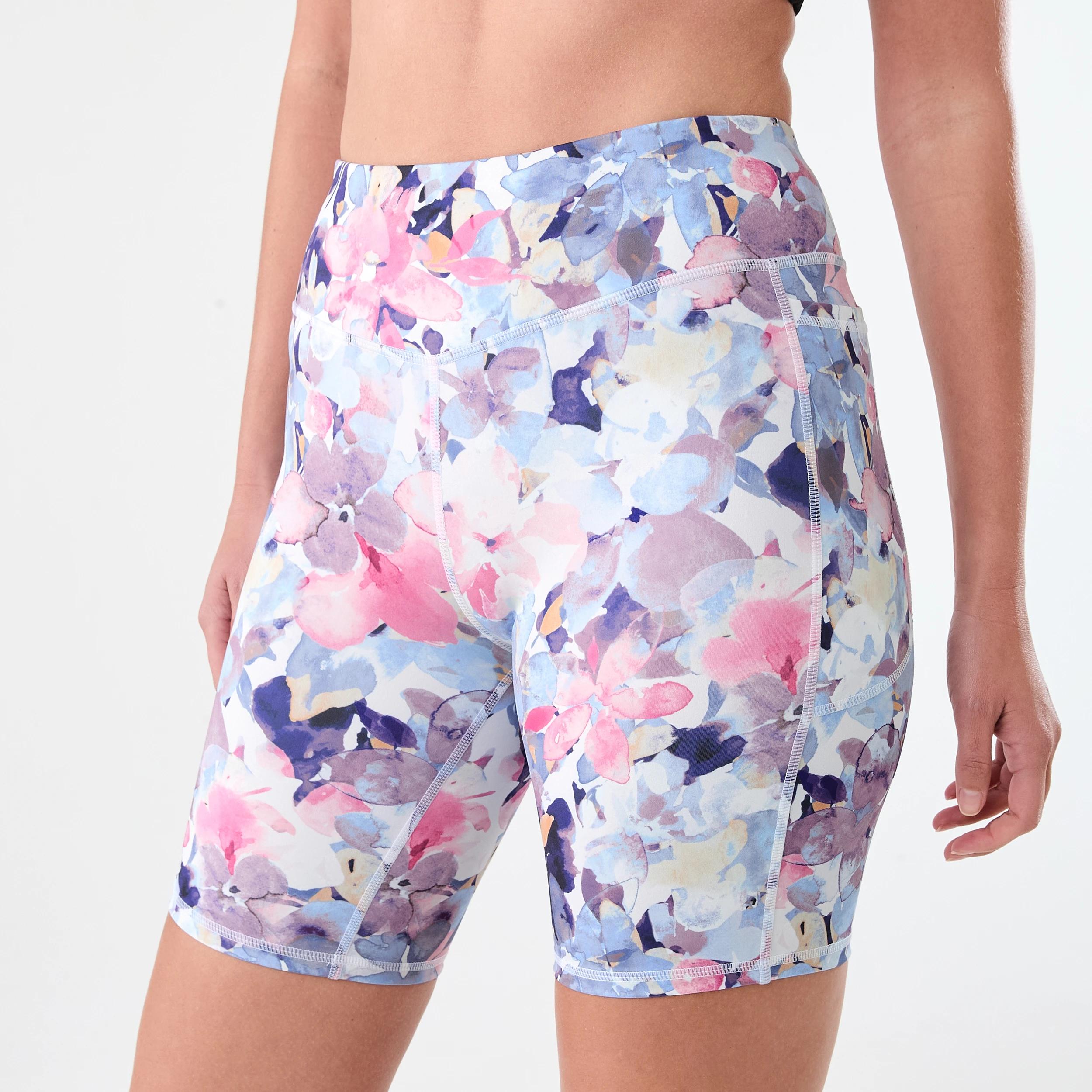 2 Active Womens Recycled Bike Shorts OCEAN PEONY, 2 of 6