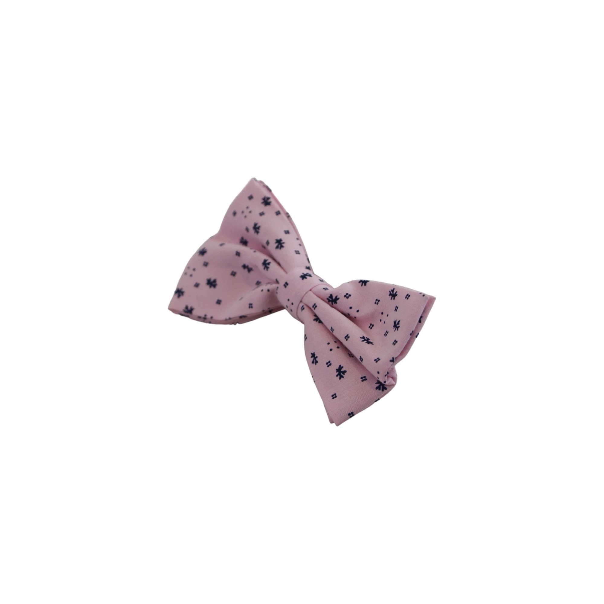 4 Zasel Mens Light Pink Preppy Leaf & Dots Patterned Cotton Bow Tie - Multi, 4 of 4